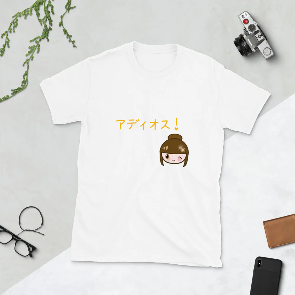 Adios! In Japanese - Goodbye in Spanish but in Japanese Short-Sleeve Unisex T-Shirt - Image 5