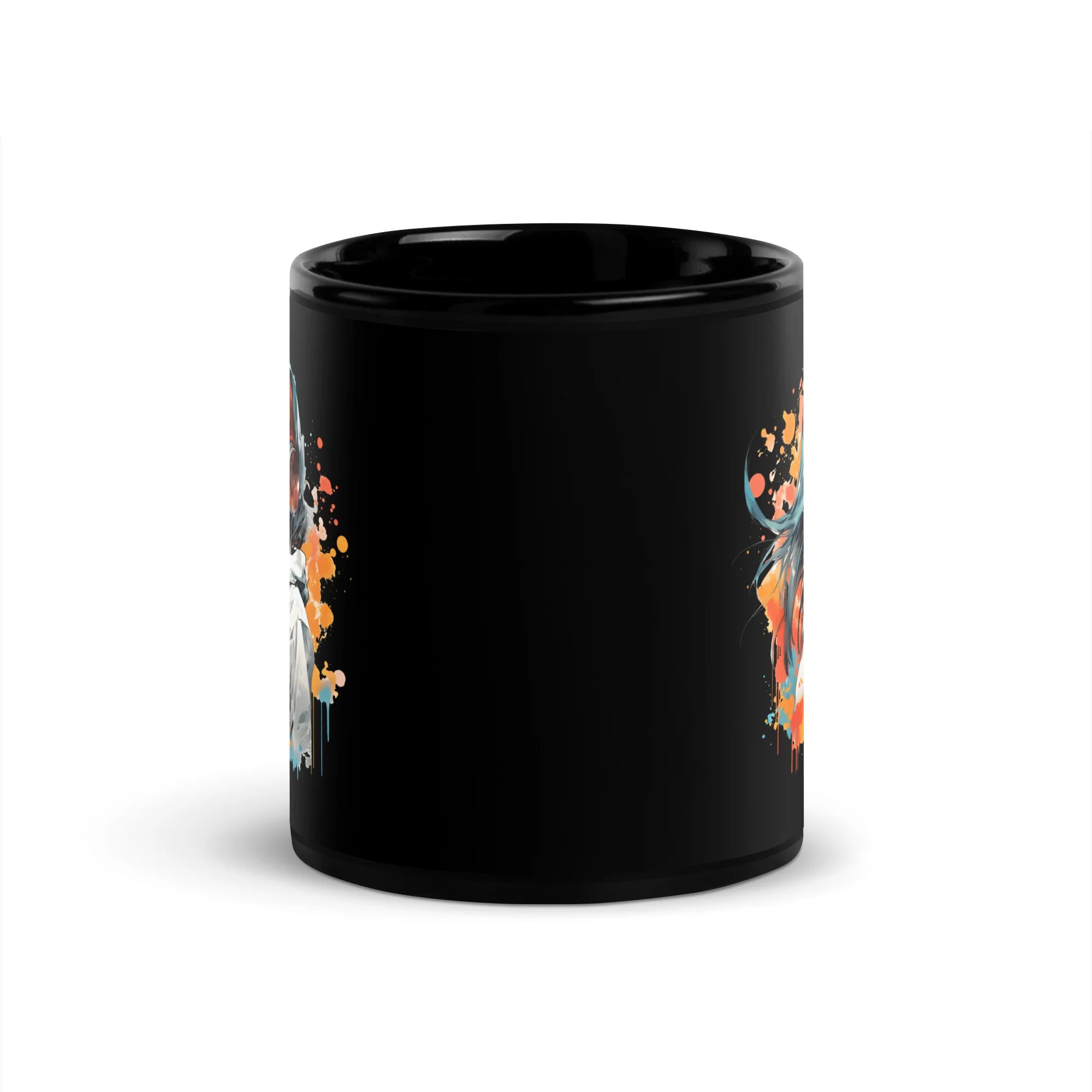 Anime Beats: Girl with Headphones Black Mug - Image 3