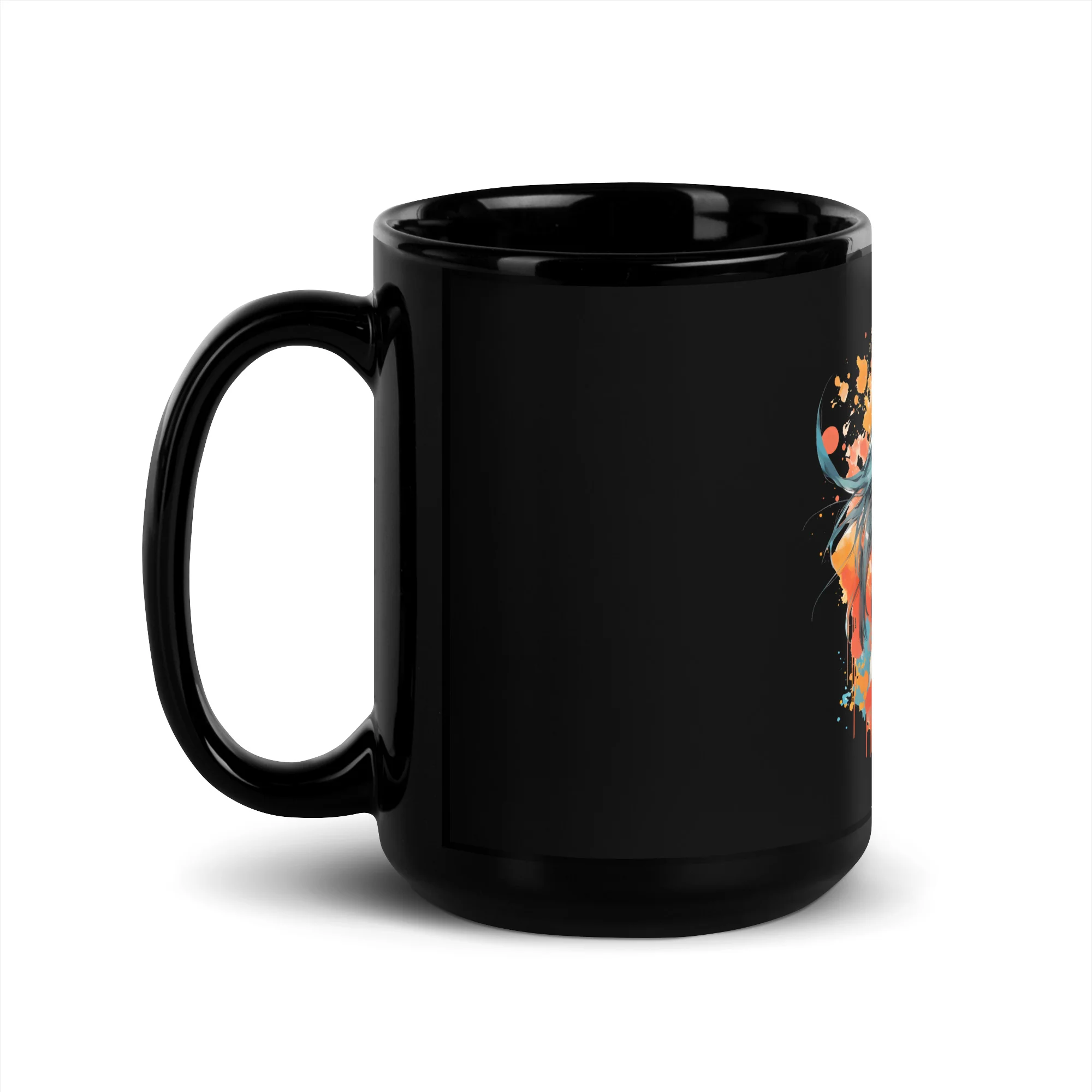 Anime Beats: Girl with Headphones Black Mug - Image 4
