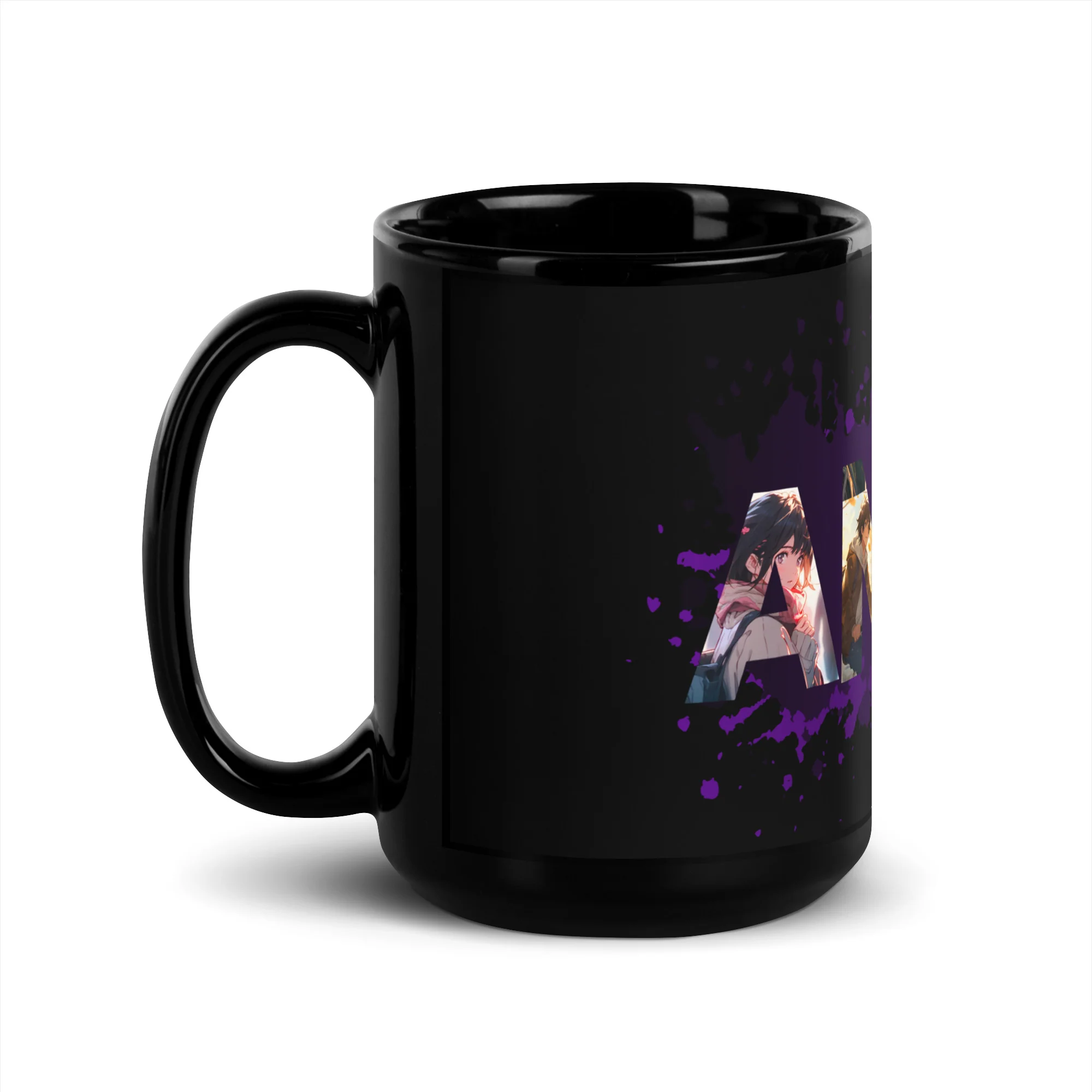 Anime ga Suki - I like Anime Black Glossy Mug - Image 5