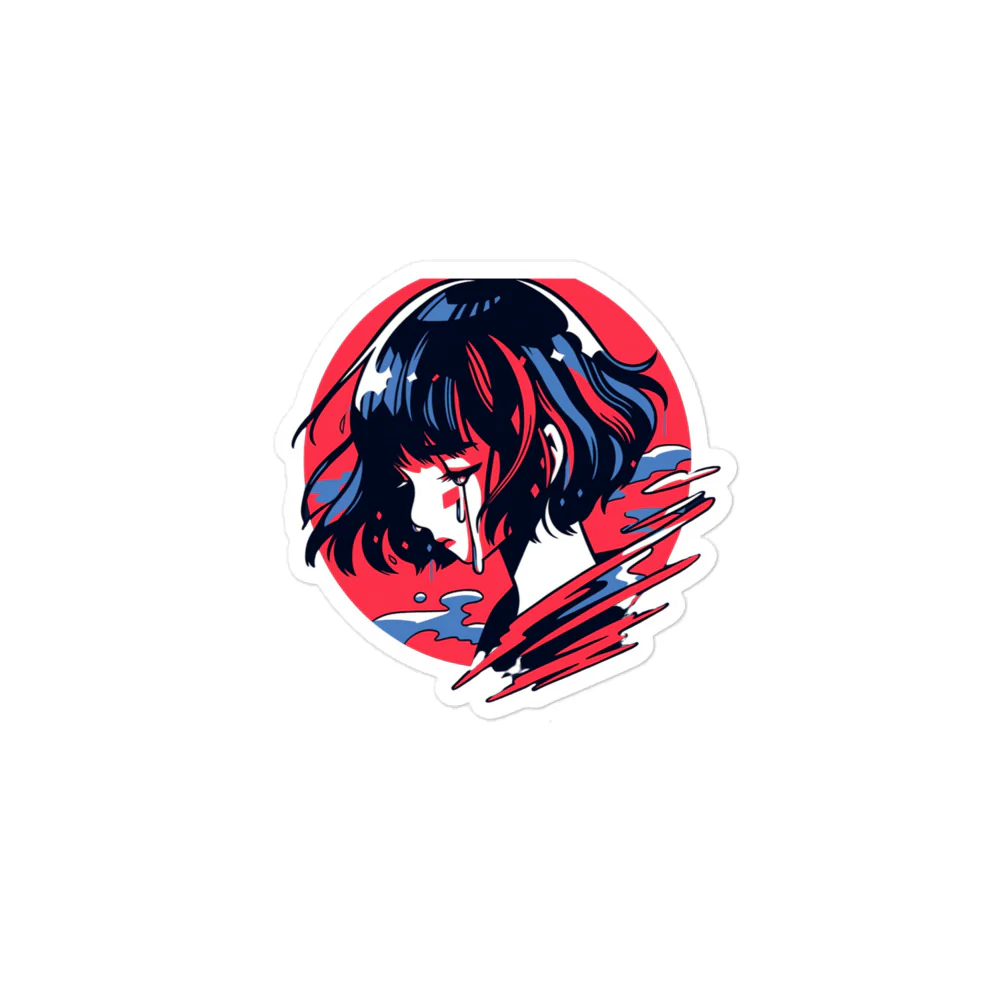 Anime Girl in Tragedy Sticker
