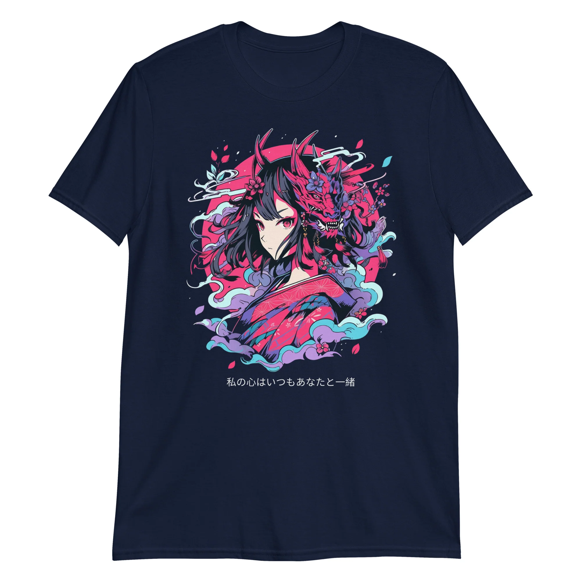 Anime Girl with Dragon Mask T-Shirt - Image 5