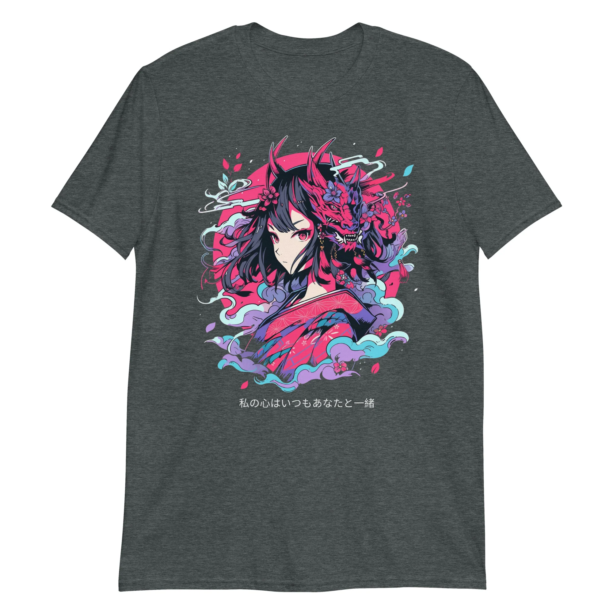 Anime Girl with Dragon Mask T-Shirt - Image 6