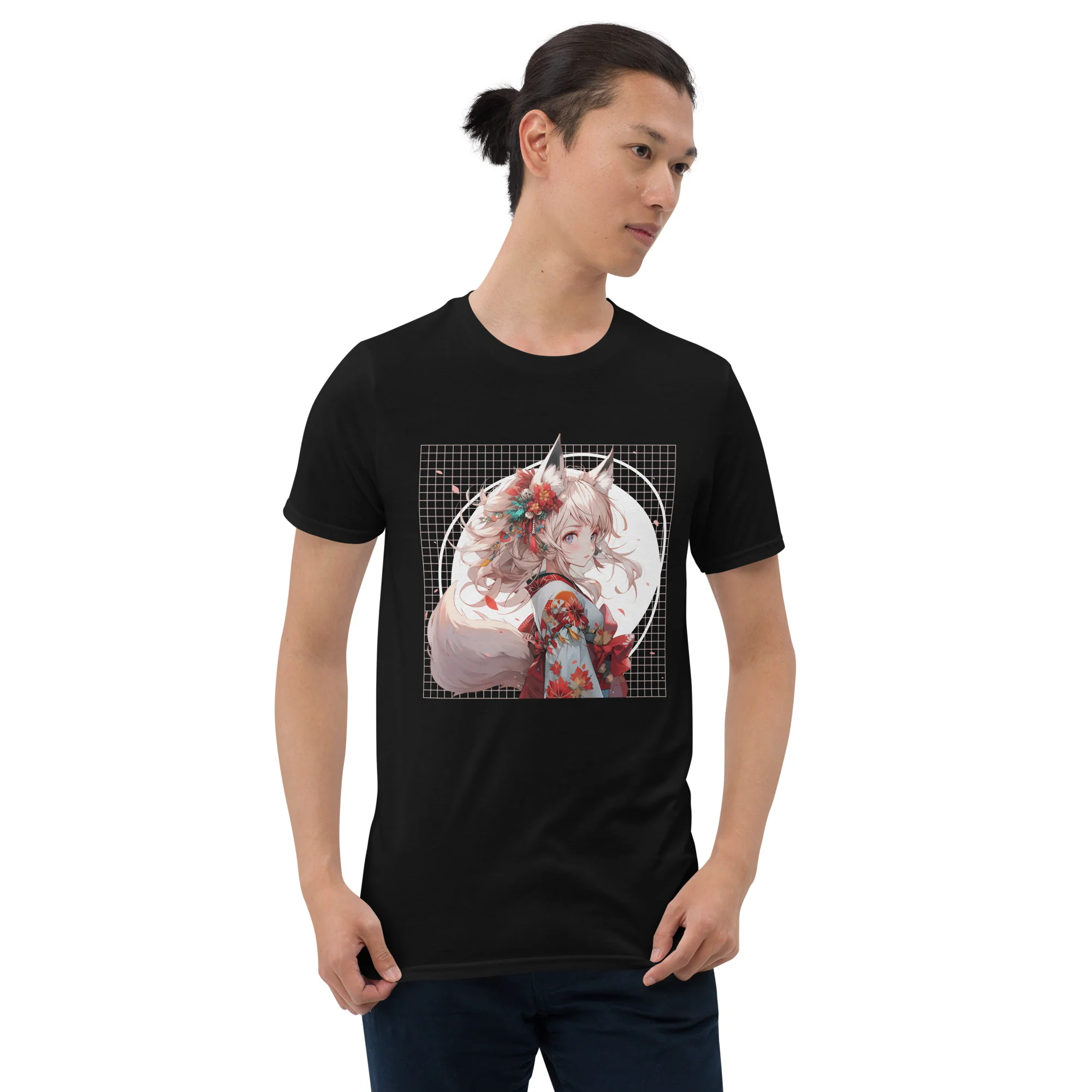 Anime Kitsune Girl: Kimono Glam T-Shirt - Image 4