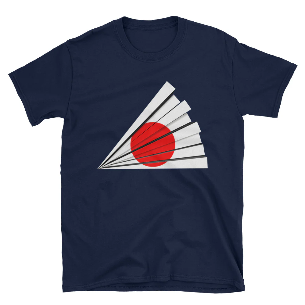 Beautiful Japanese Flag Fan Traditional Style Shirt Short-Sleeve Unisex T-Shirt - Image 2