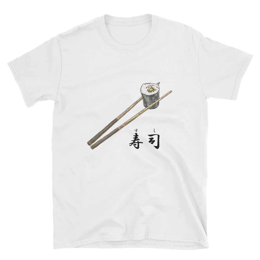 California Sushi Roll on Chopsticks Short-Sleeve Unisex T-Shirt