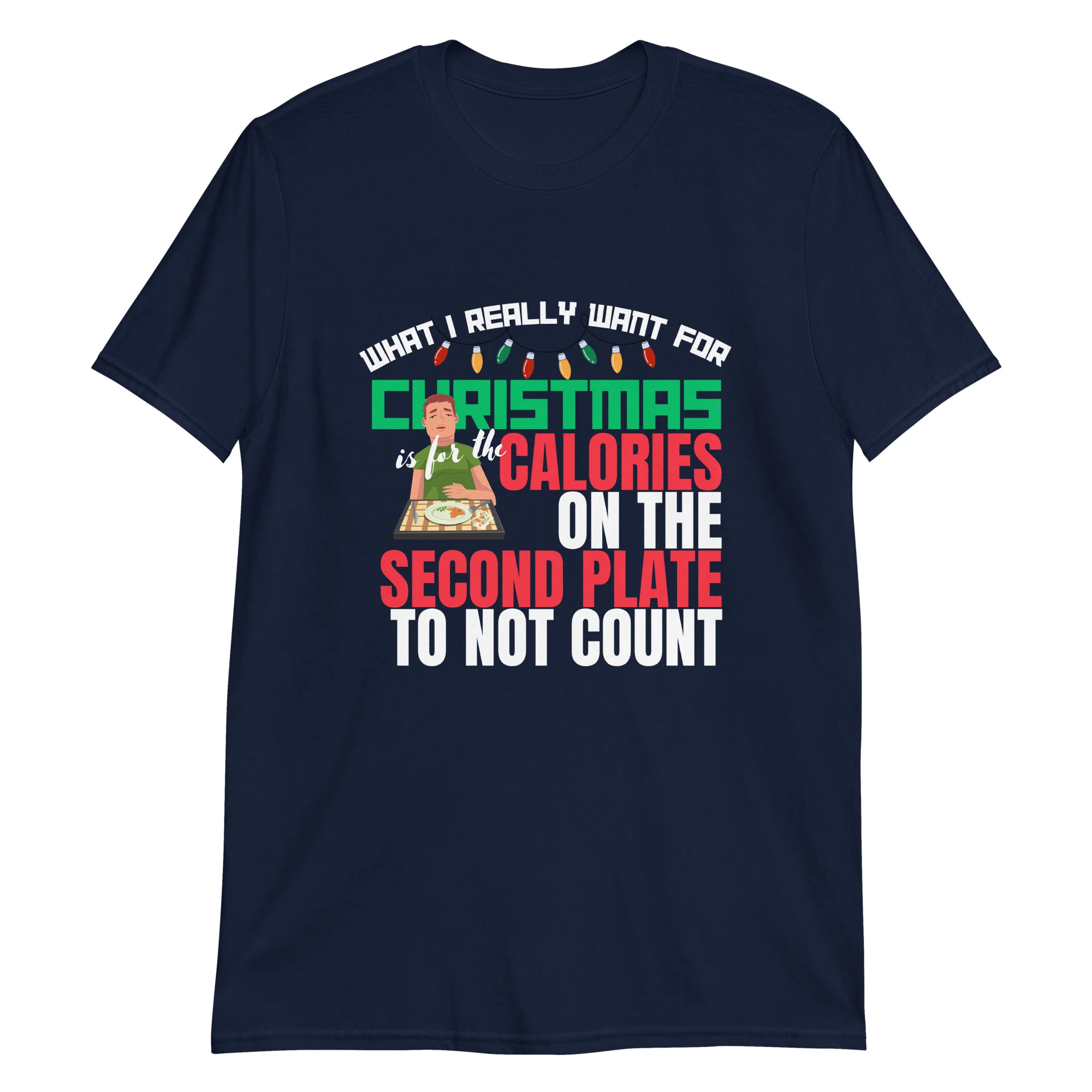 Calorie-Free Christmas Second Plate T-Shirt - Image 5