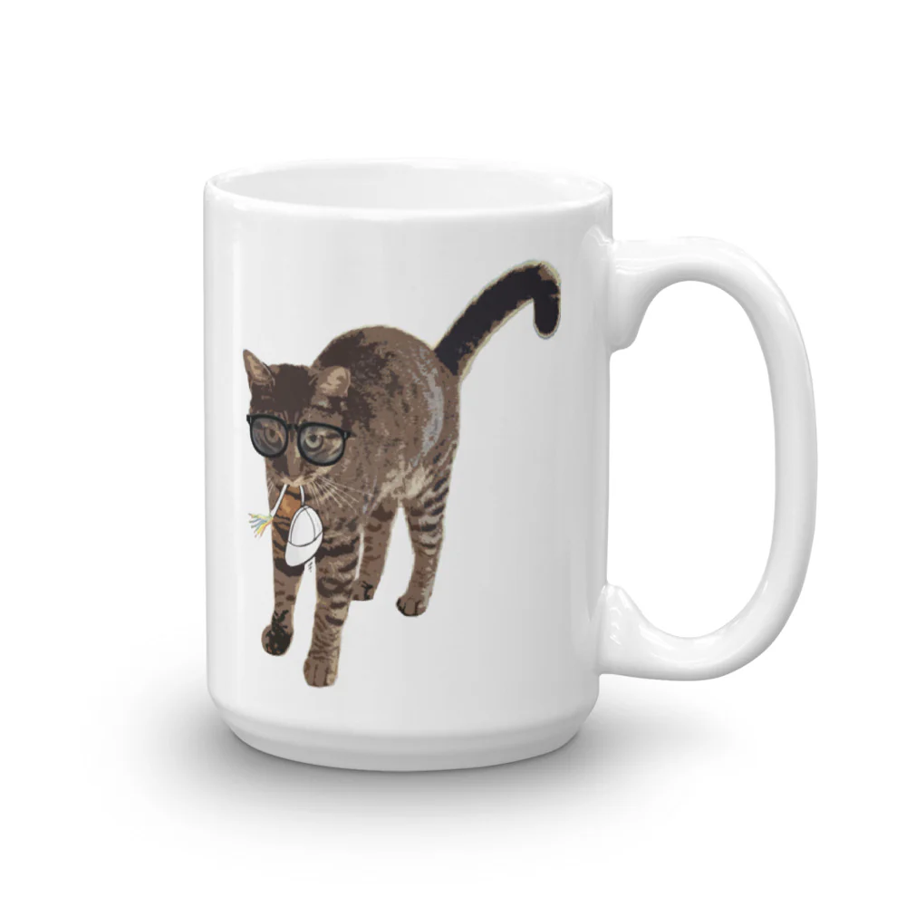 Cat and Mouse and Glasses Funny Mug - Image 2
