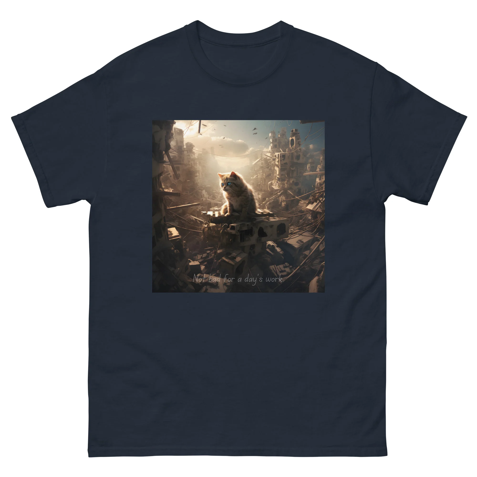 Cat Apocalypse Not Bad for a Day's Work T-Shirt - Image 3