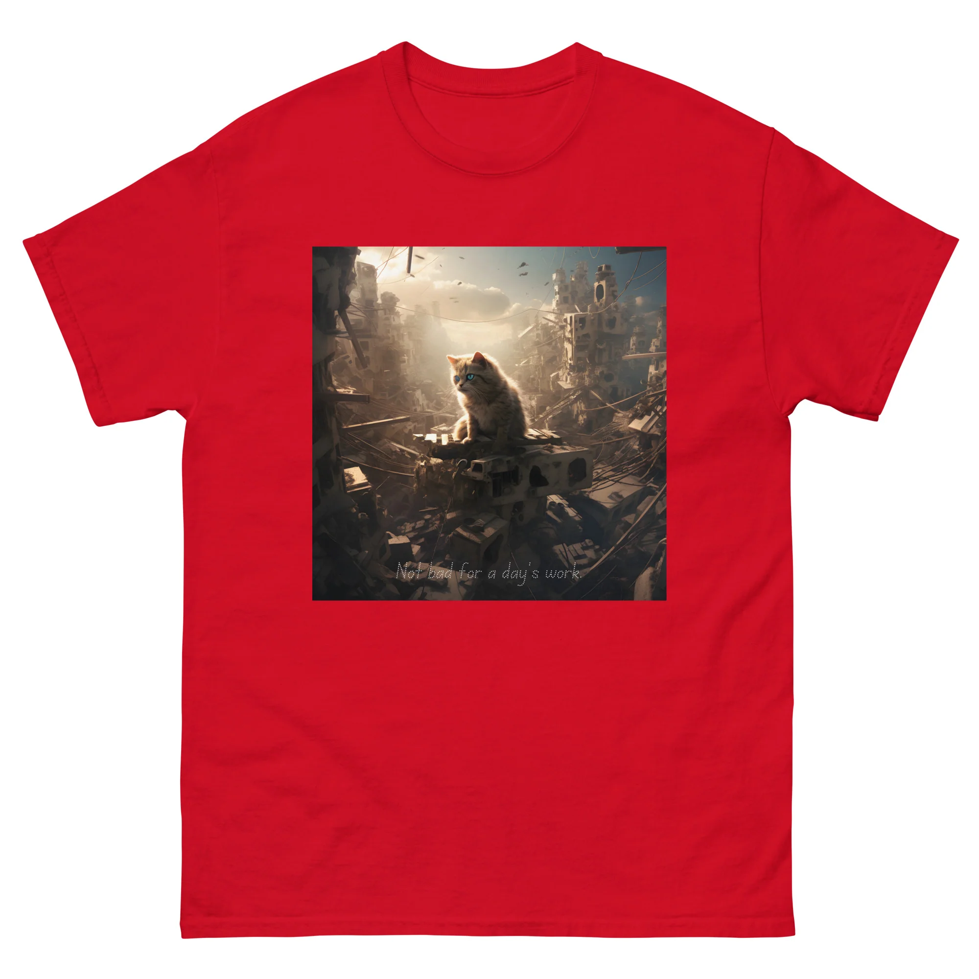 Cat Apocalypse Not Bad for a Day's Work T-Shirt - Image 5