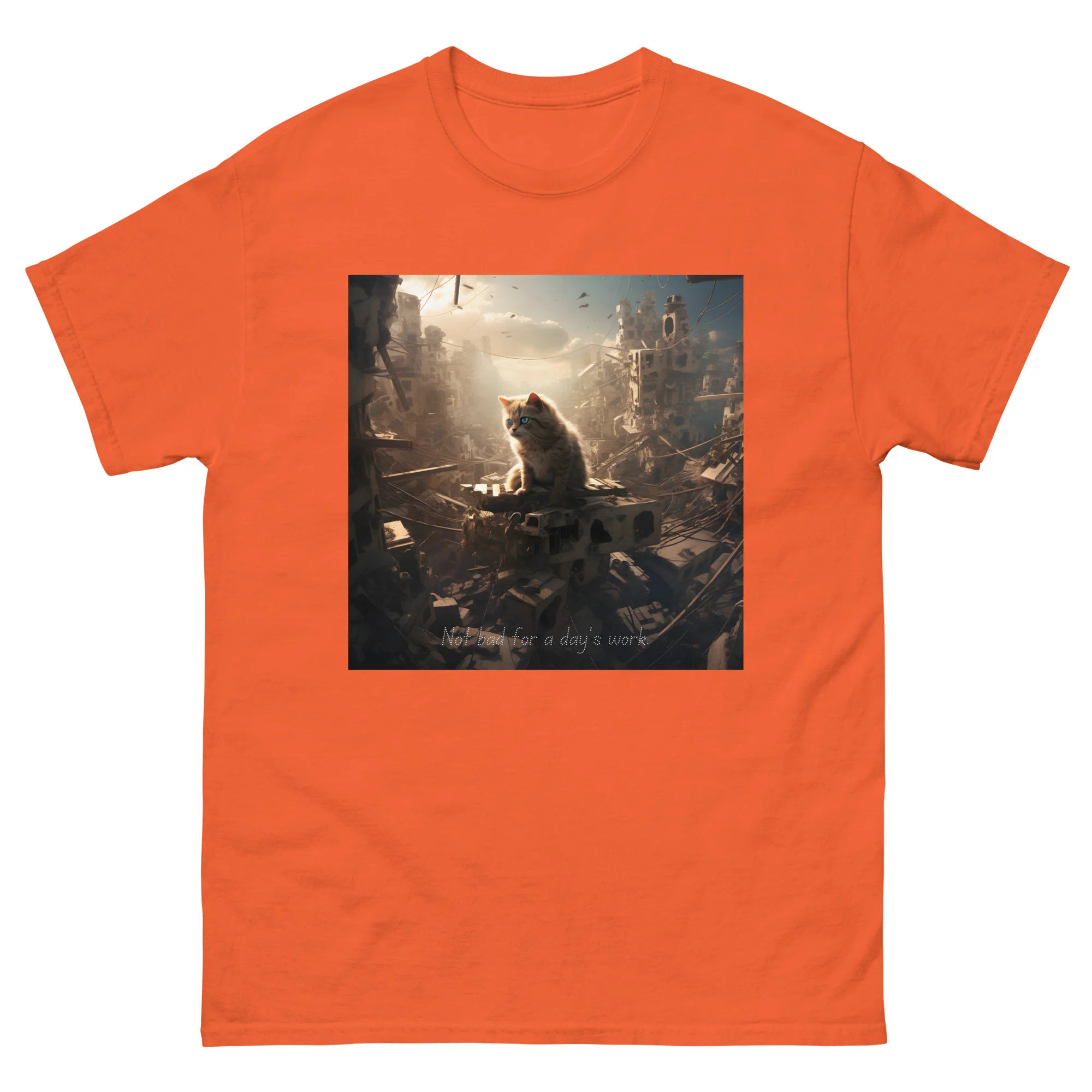 Cat Apocalypse Not Bad for a Day's Work T-Shirt - Image 8