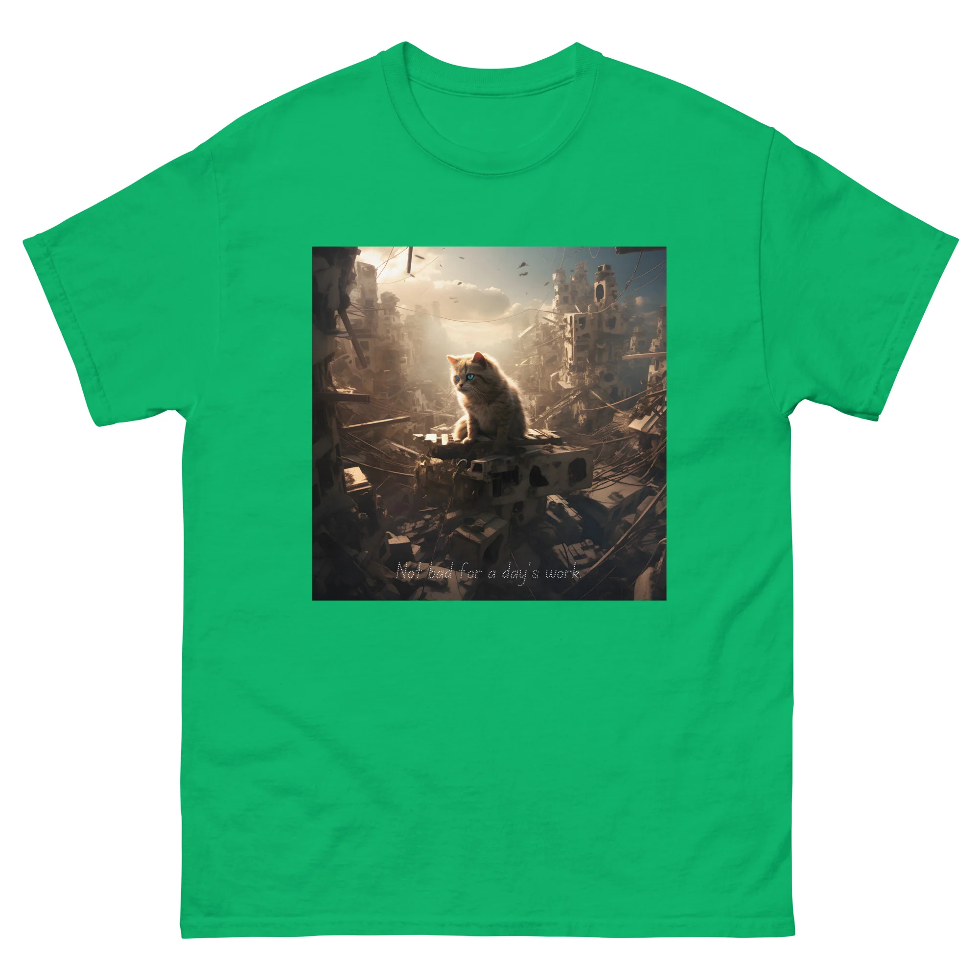 Cat Apocalypse Not Bad for a Day's Work T-Shirt - Image 9
