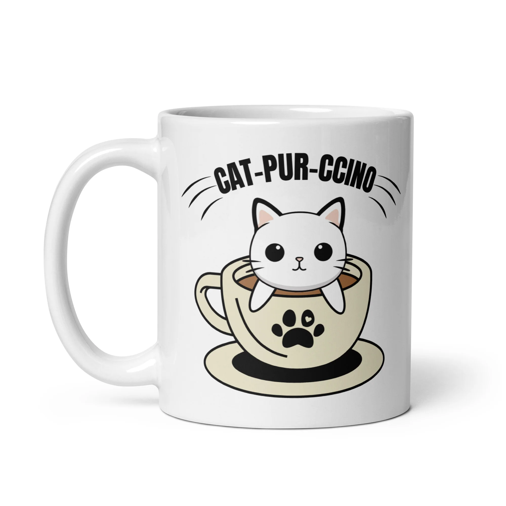 Cat-Pur-Ccino The Purrfect Blend White Mug - Image 2