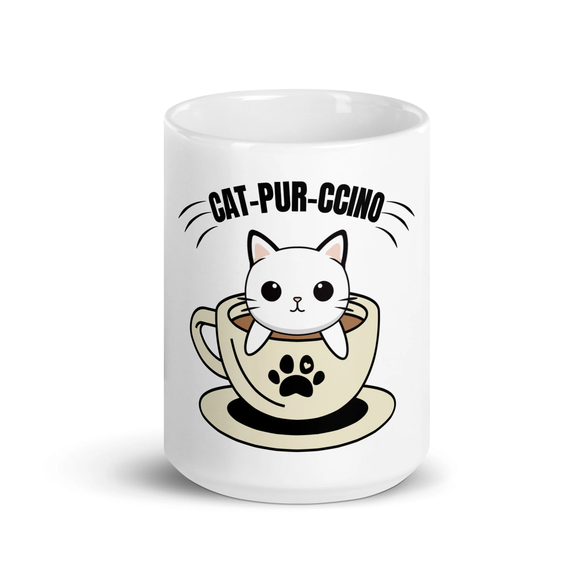 Cat-Pur-Ccino The Purrfect Blend White Mug - Image 6