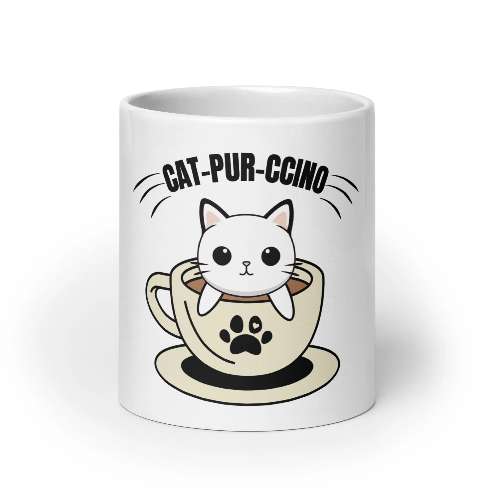 Cat-Pur-Ccino The Purrfect Blend White Mug - Image 9