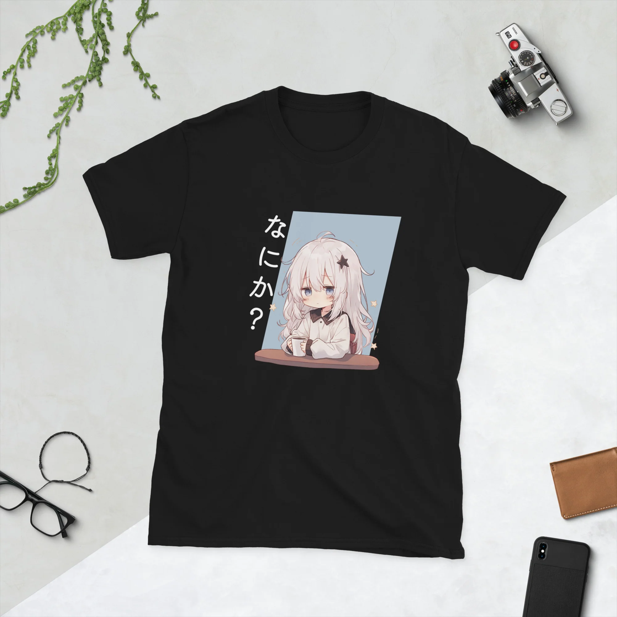 Coffee First, Questions Later Japanese Short-Sleeve Unisex T-Shirt - Image 2