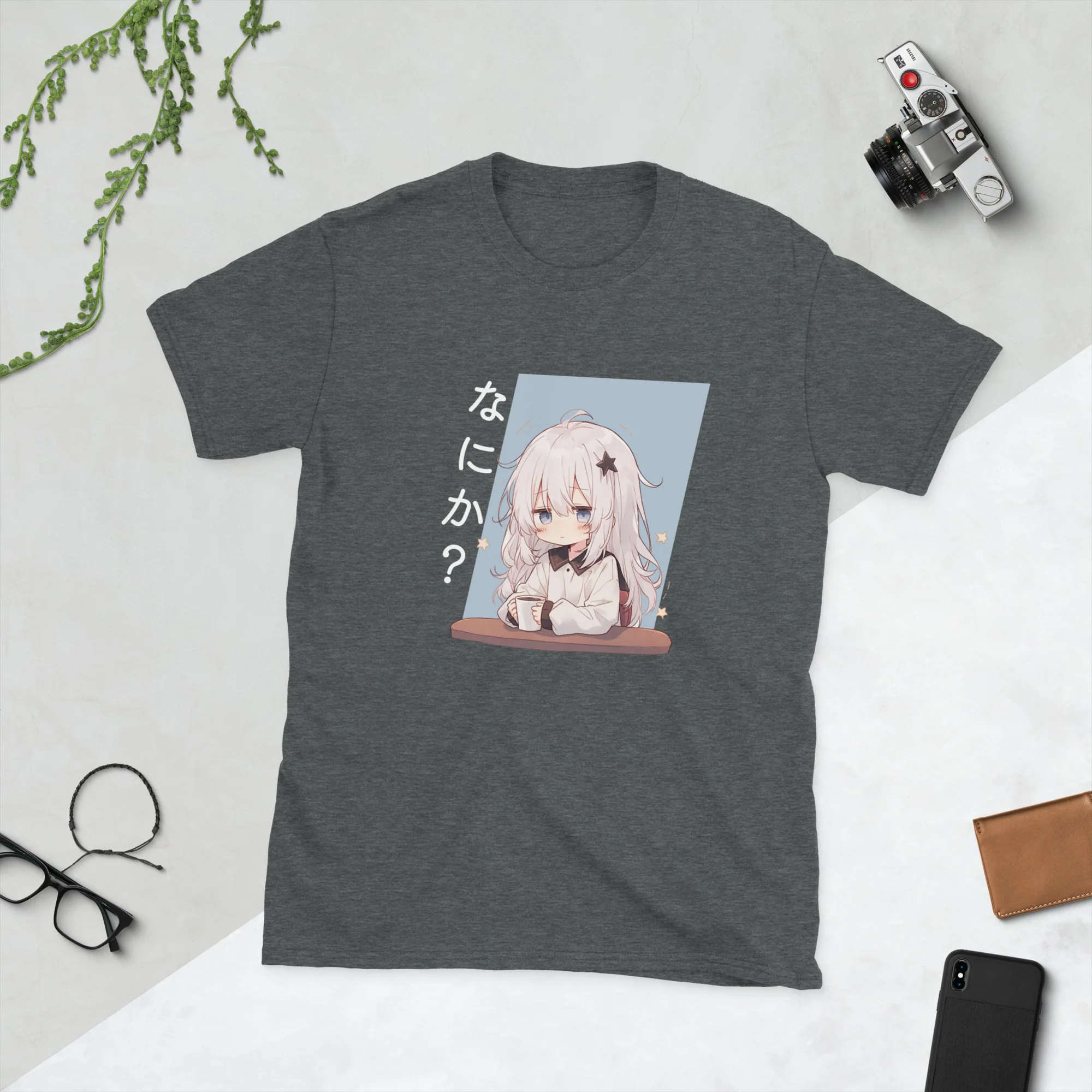 Coffee First, Questions Later Japanese Short-Sleeve Unisex T-Shirt - Image 3