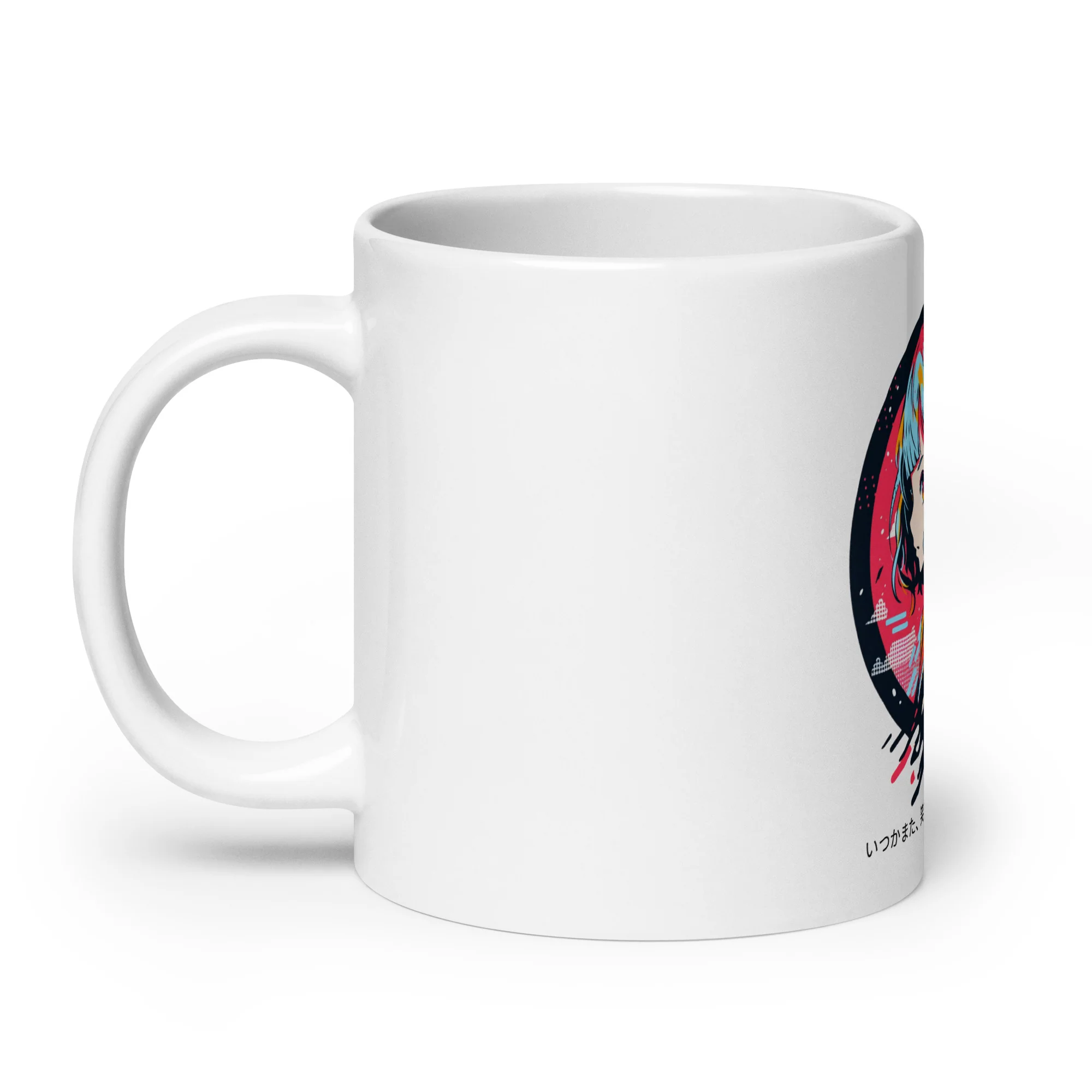 Colorful Anime Girl with Hopeful Message White Mug - Image 5