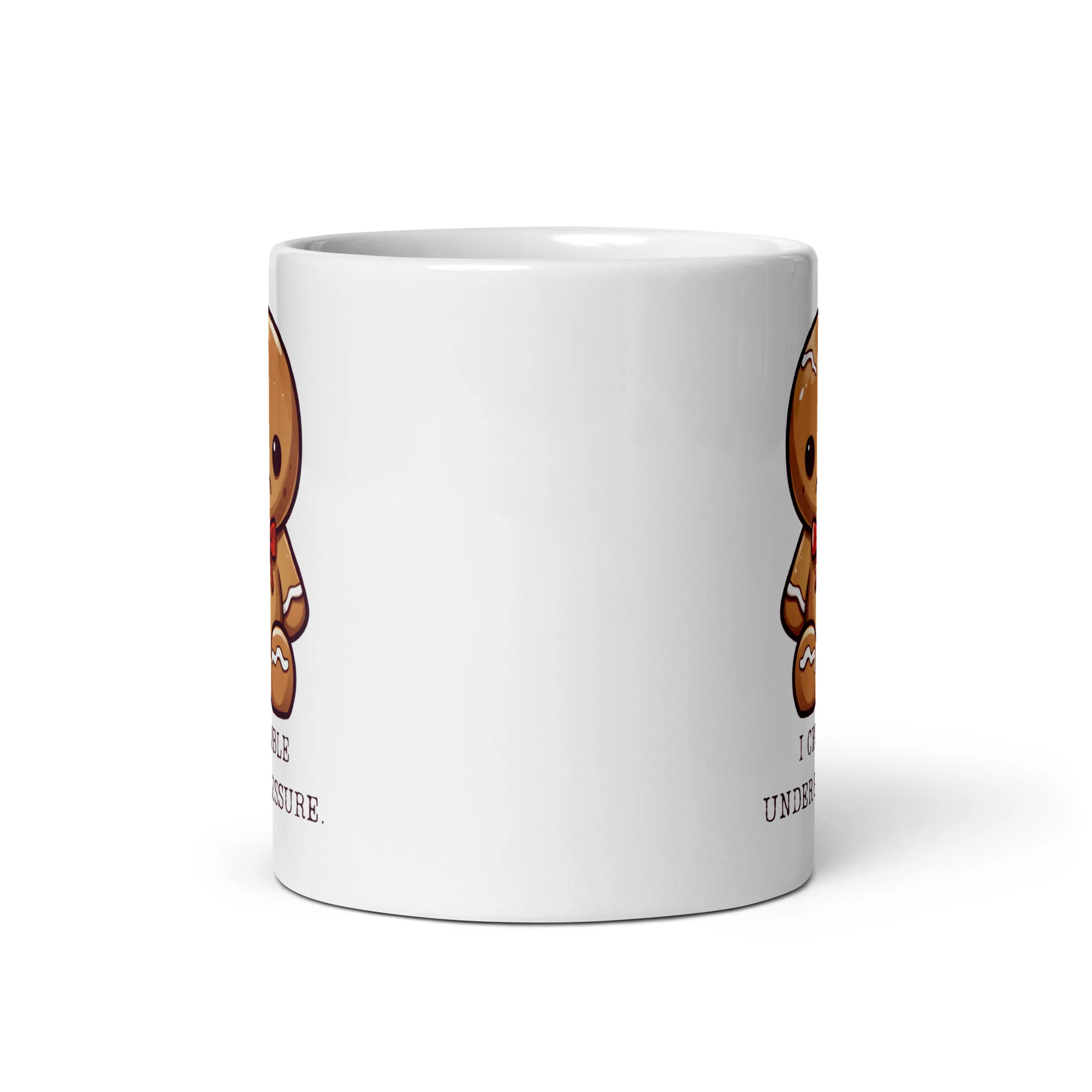 Crumble with Pressure: Sad Gingerbread White Mug - Image 3
