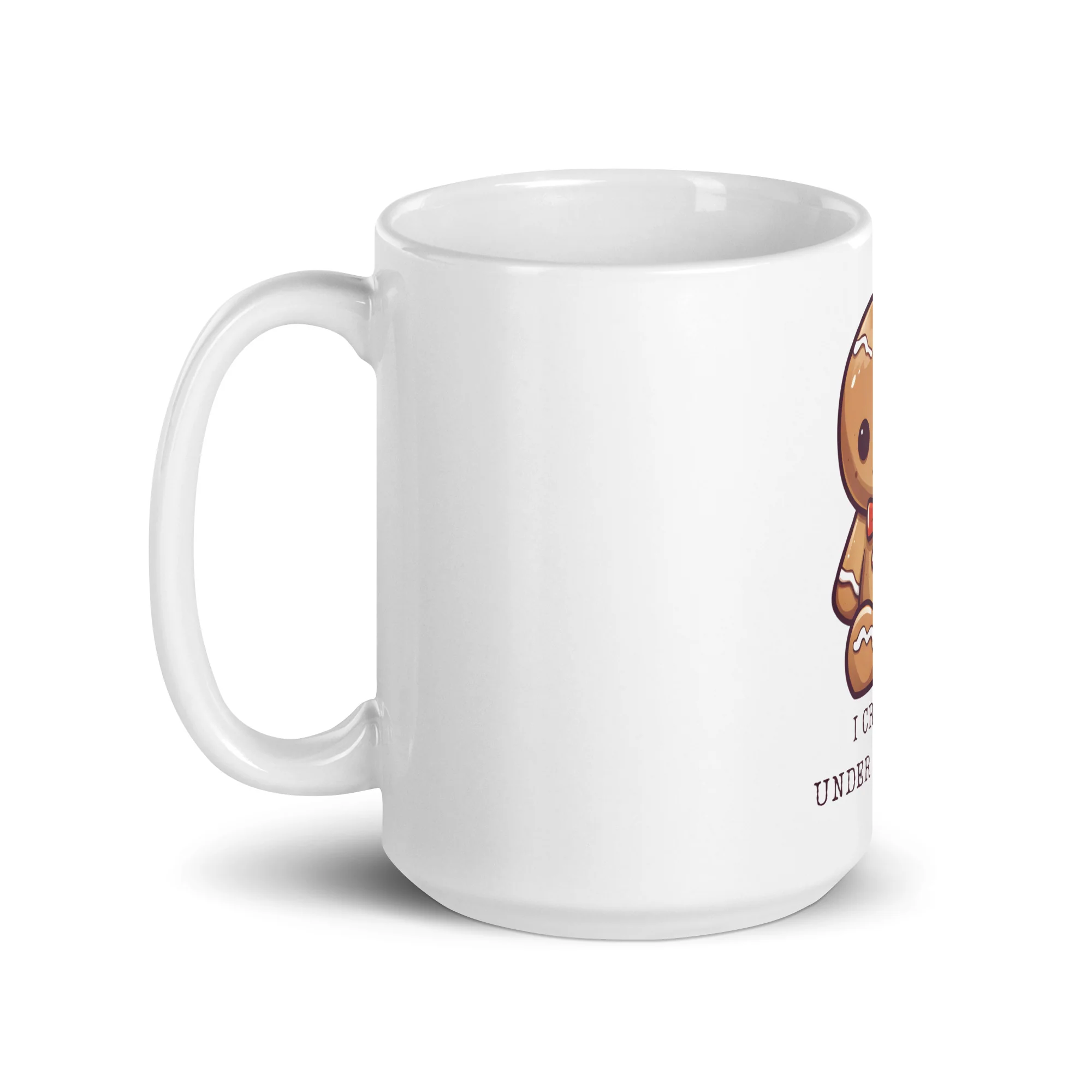 Crumble with Pressure: Sad Gingerbread White Mug - Image 5