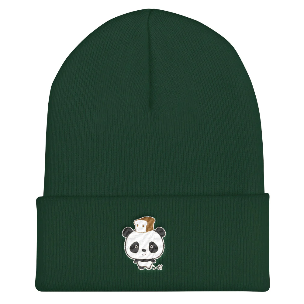 Cute and Kawaii Panda with Bread Pan Da! in Japanese Cuffed Beanie