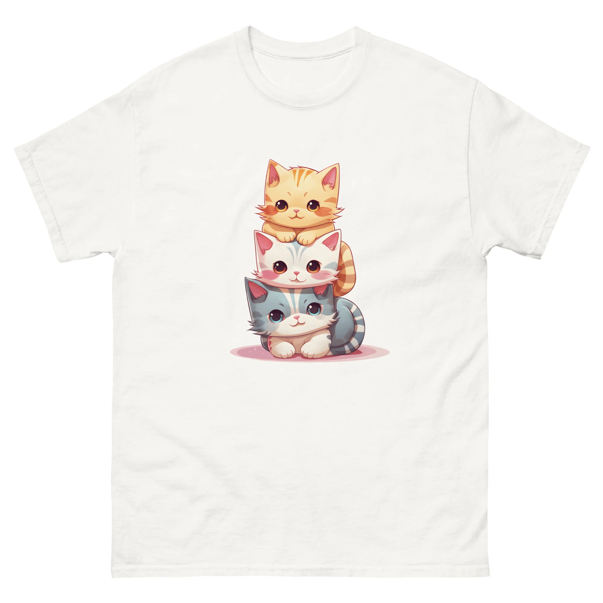 Cute Kawaii Cat Pile Stackable Cats T-Shirt - Image 13