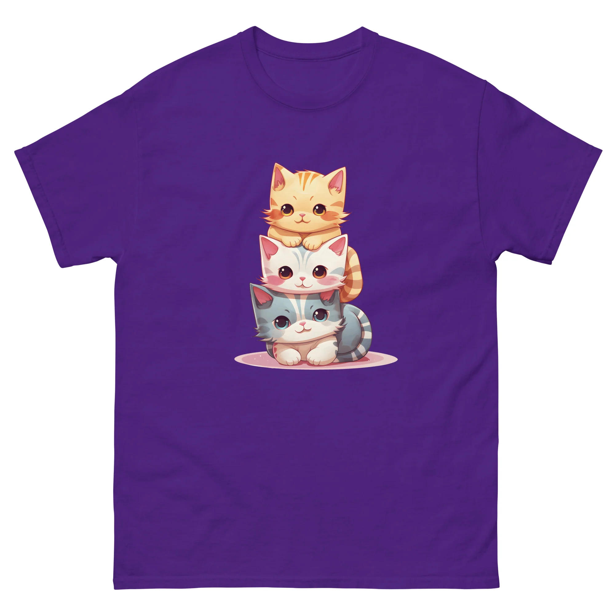 Cute Kawaii Cat Pile Stackable Cats T-Shirt - Image 4