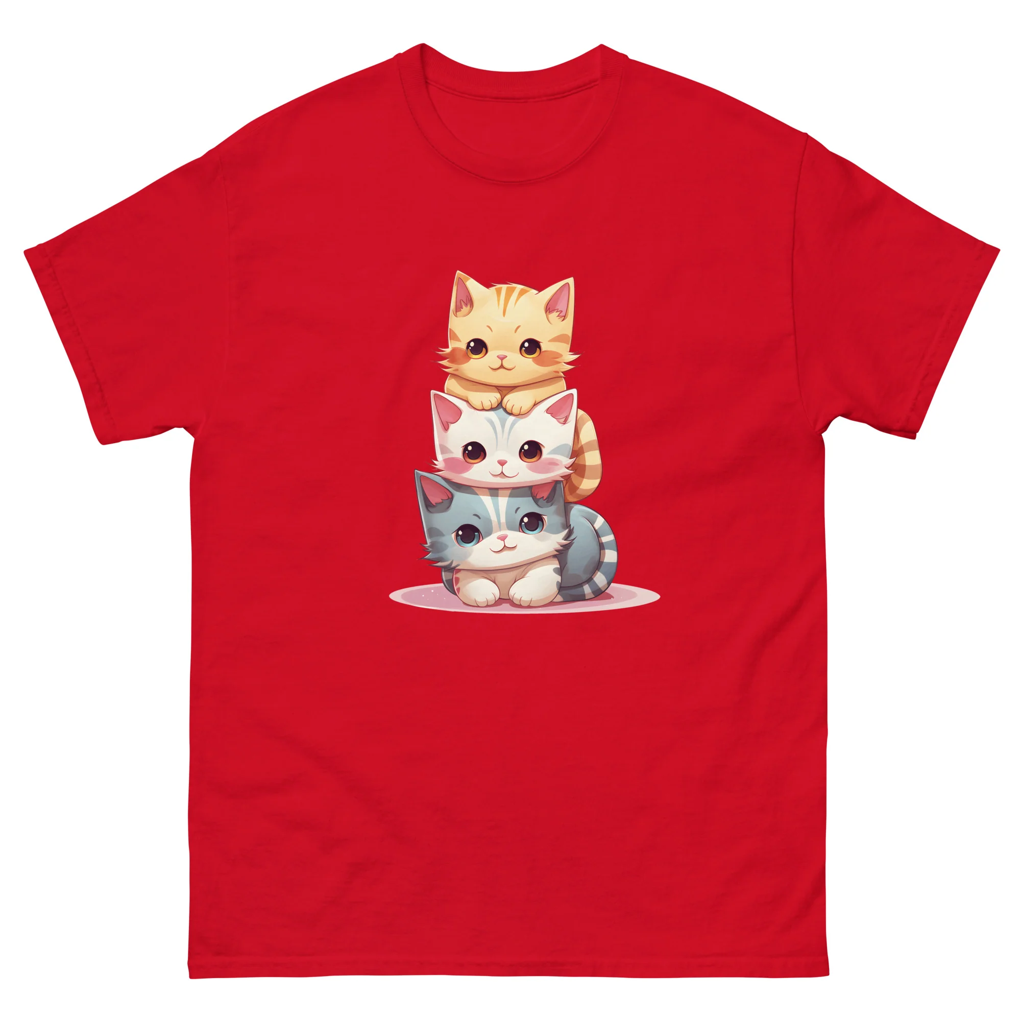 Cute Kawaii Cat Pile Stackable Cats T-Shirt - Image 5
