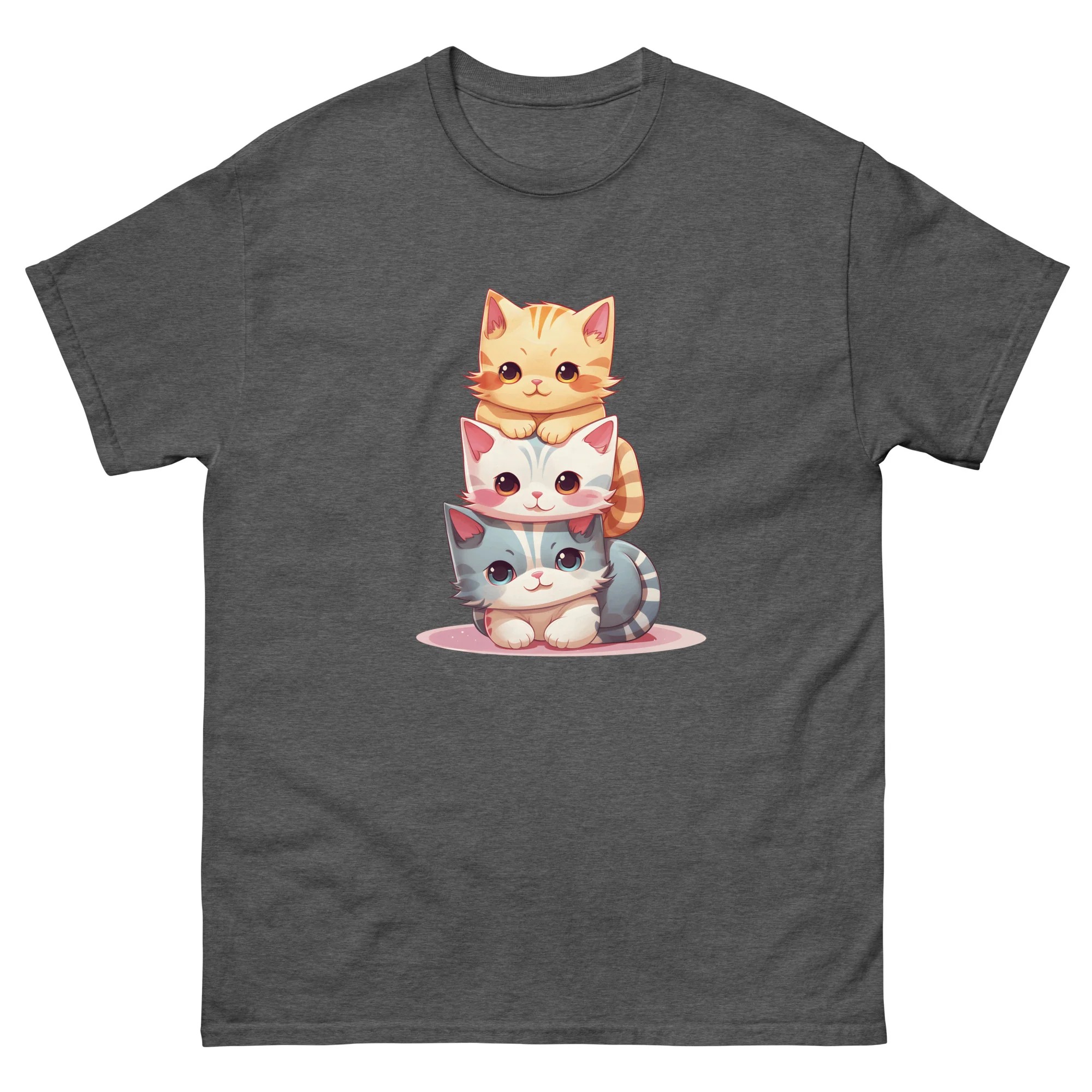 Cute Kawaii Cat Pile Stackable Cats T-Shirt - Image 7