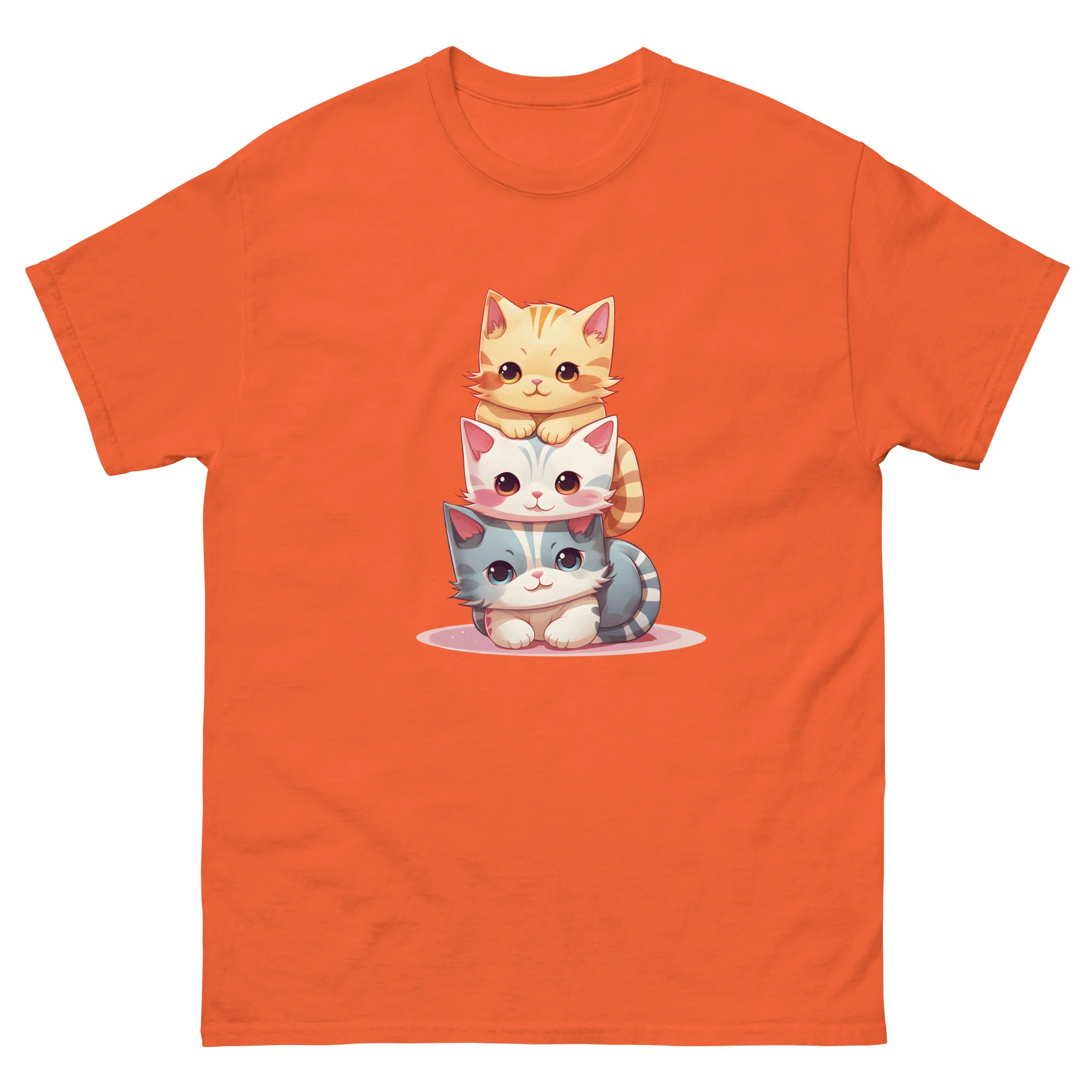 Cute Kawaii Cat Pile Stackable Cats T-Shirt - Image 8