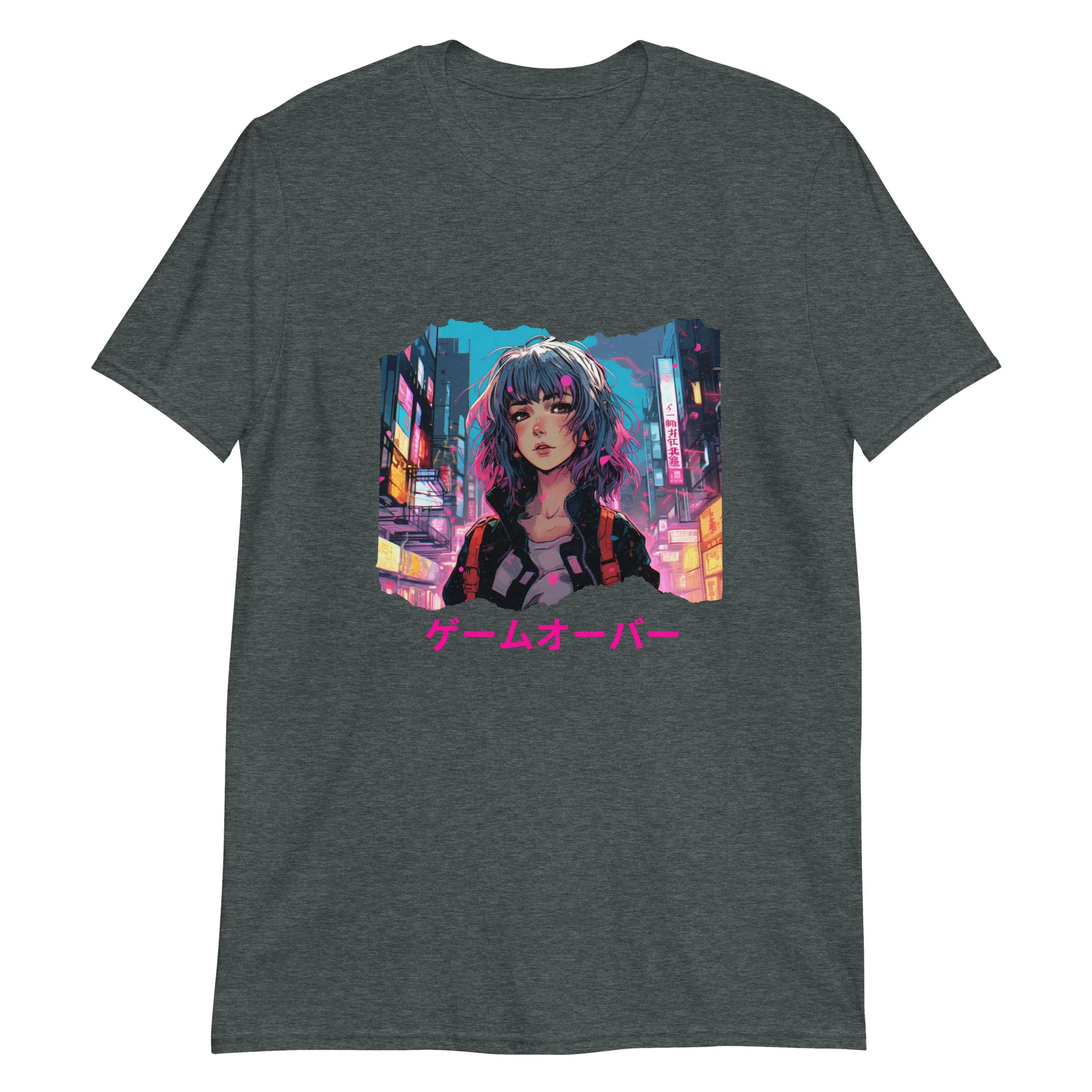 Cyberpunk Anime Game Over T-Shirt - Image 3