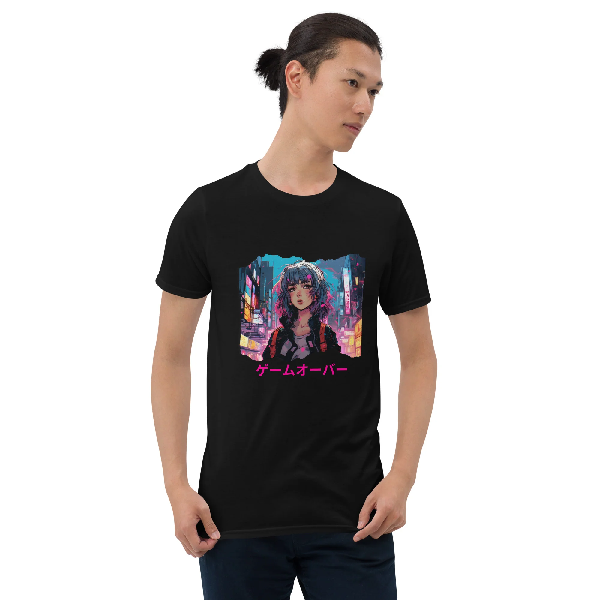 Cyberpunk Anime Game Over T-Shirt - Image 4