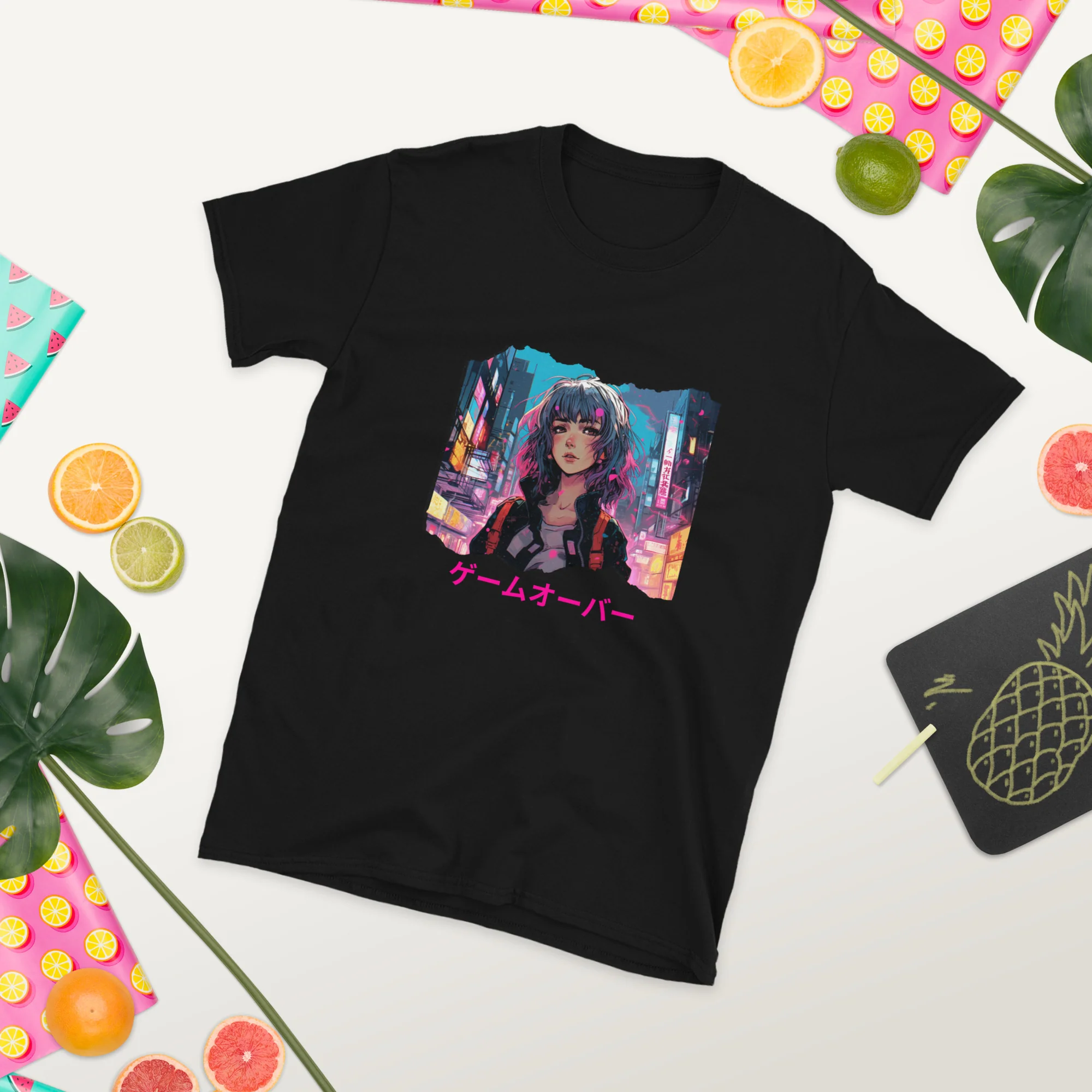 Cyberpunk Anime Game Over T-Shirt - Image 5