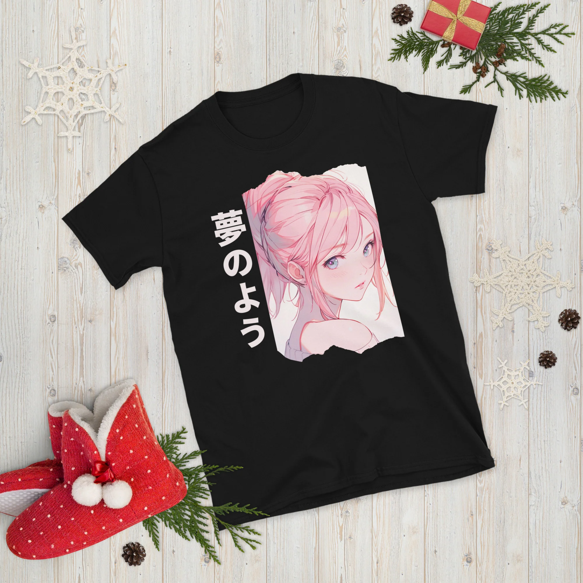 Dreamy Anime Girl with Pink Hair T-Shirt - Image 4