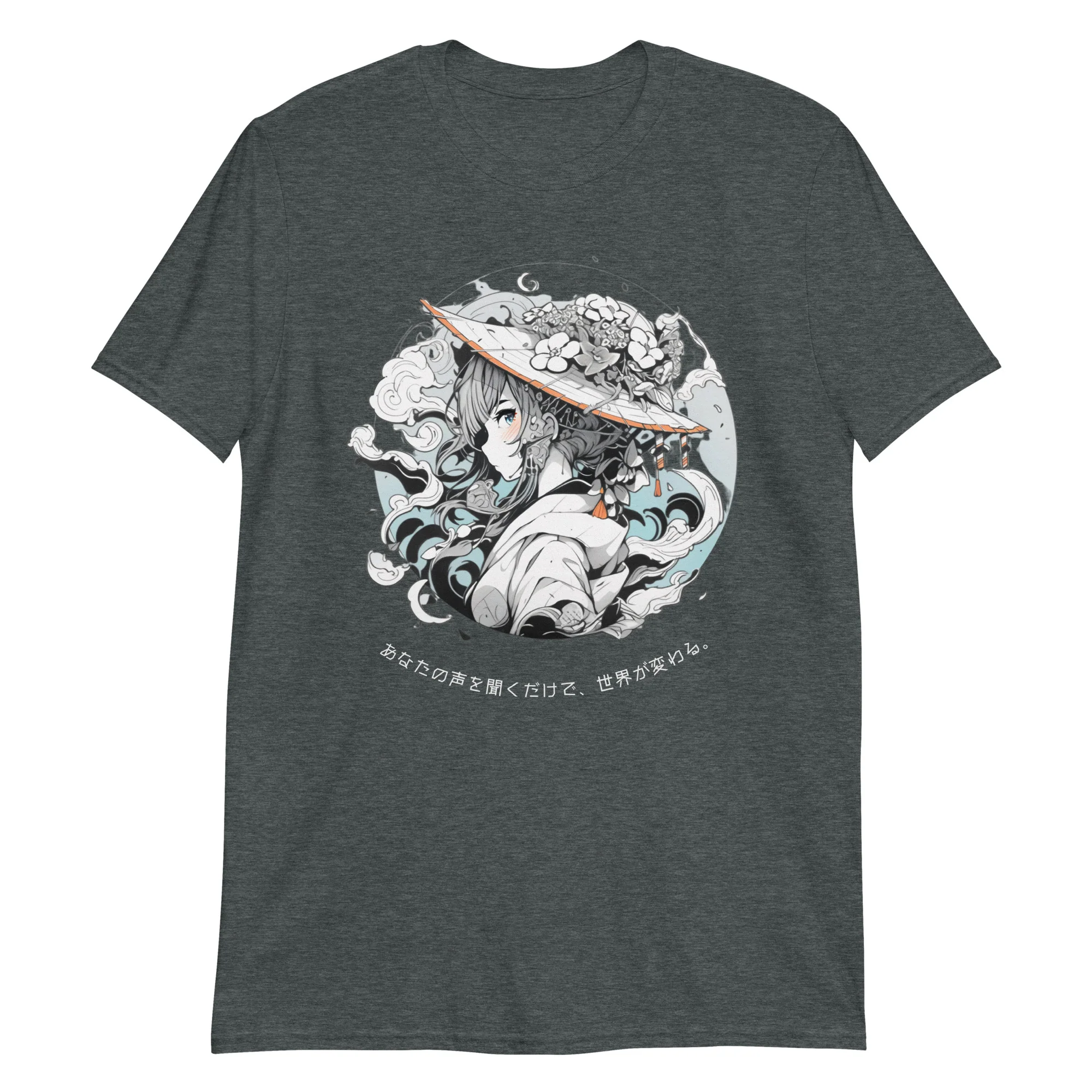 Elegant Anime Lady with Abstract Shapes T-Shirt - Image 6