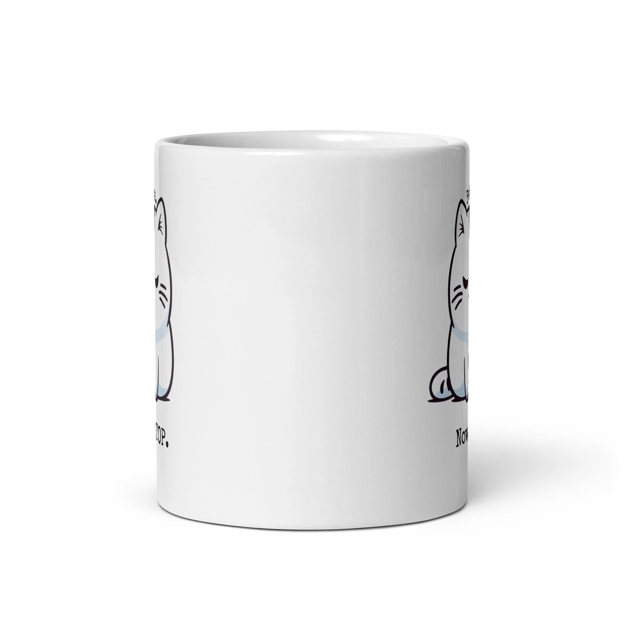 Fickle Feline: Pet Me, Now Stop Cat White Mug - Image 3
