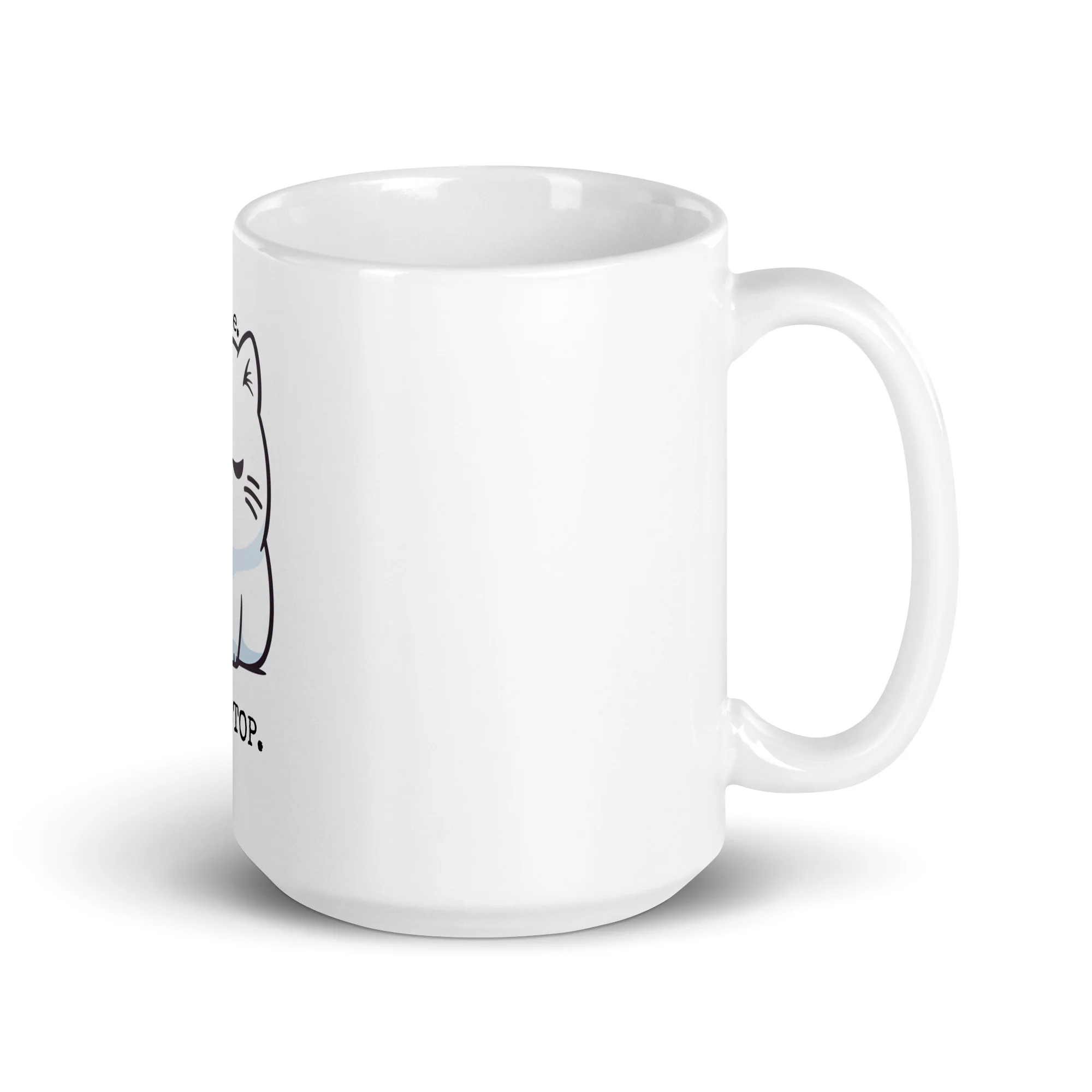 Fickle Feline: Pet Me, Now Stop Cat White Mug - Image 4
