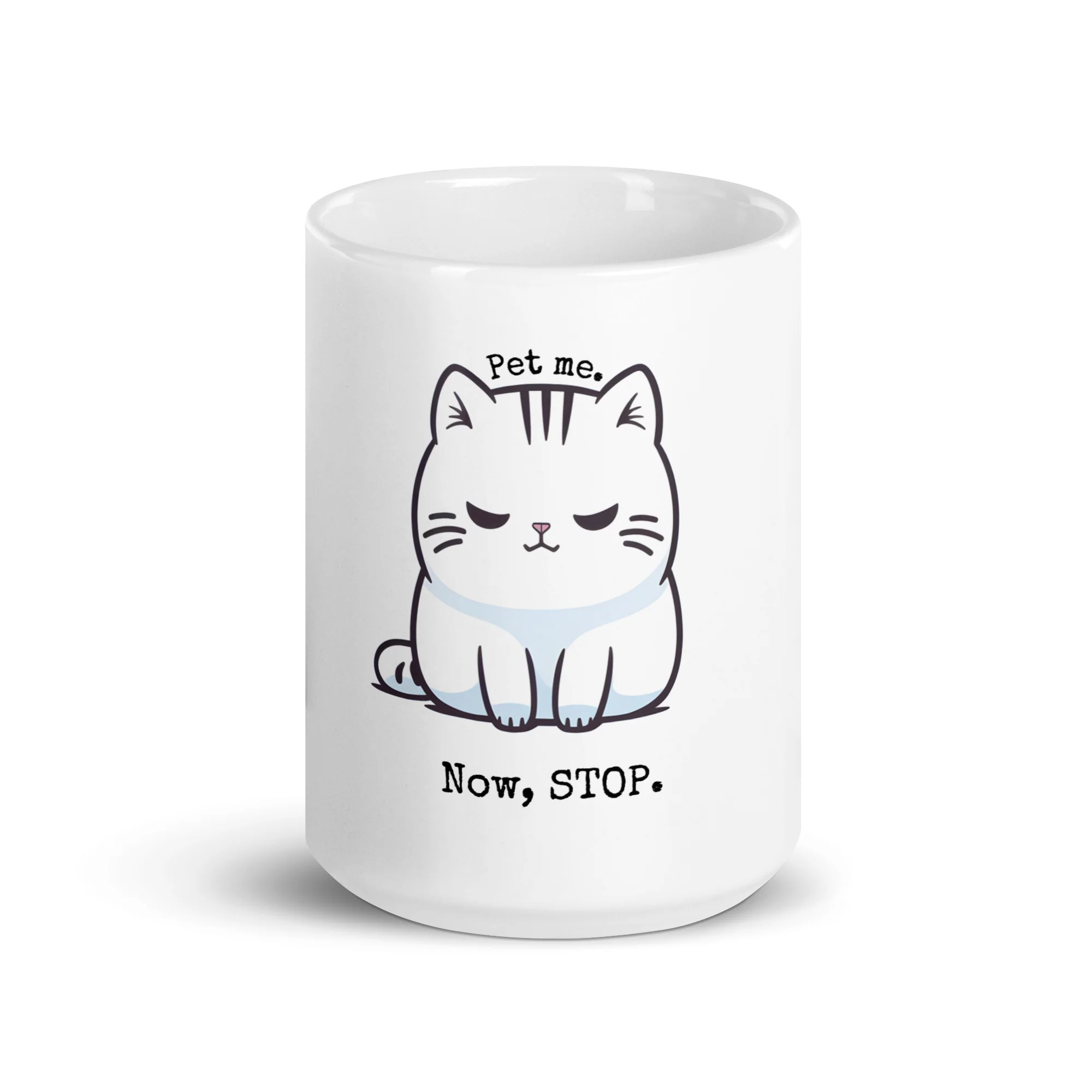 Fickle Feline: Pet Me, Now Stop Cat White Mug - Image 6