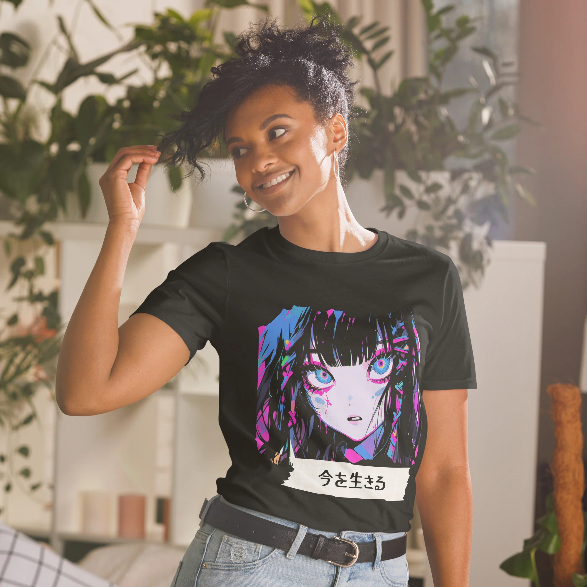 Goth Anime Girl Living Today T-Shirt - Image 2