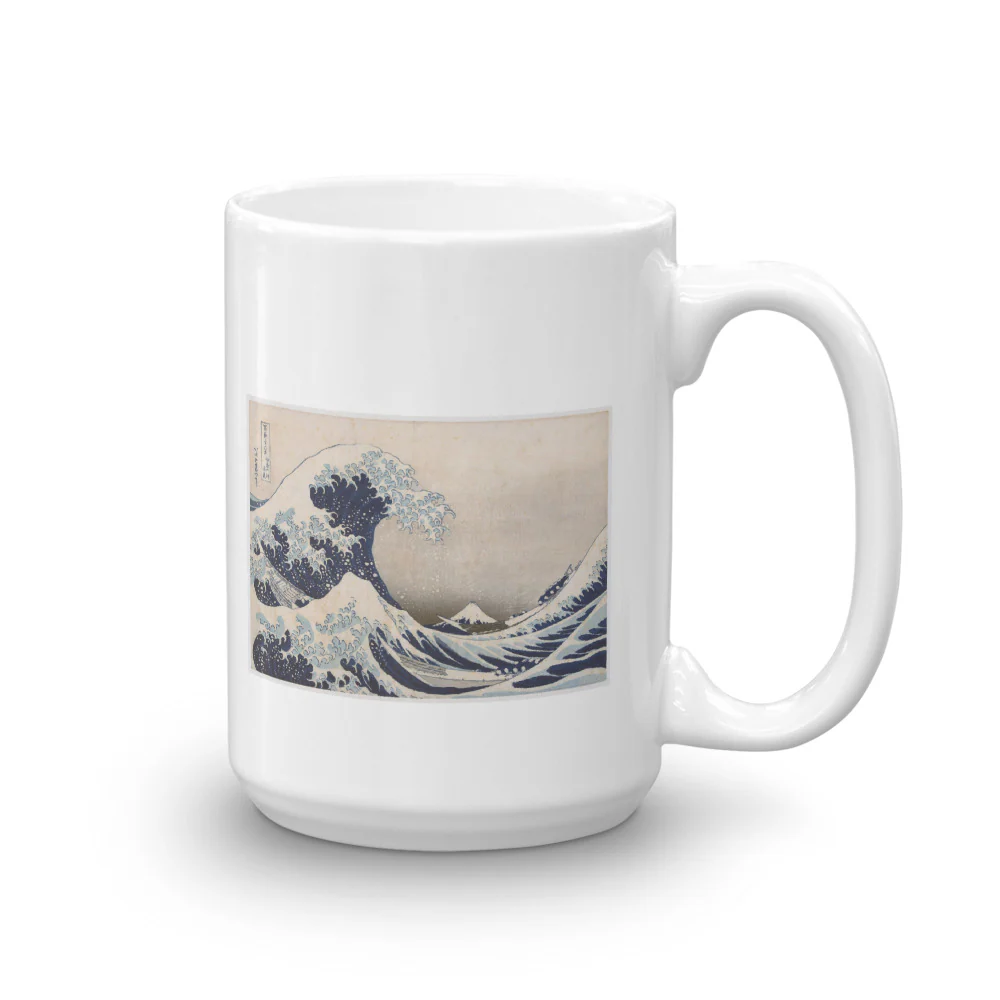 Great Wave off Kanagawa Japan with Mt. Fuji by Hokusai Mug - Image 2