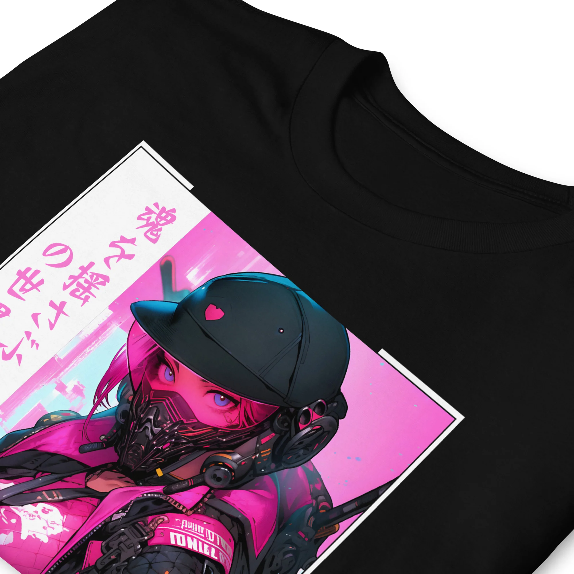 Gritty Neo Tokyo Anime Cyberpunk Girl T-Shirt - Image 2