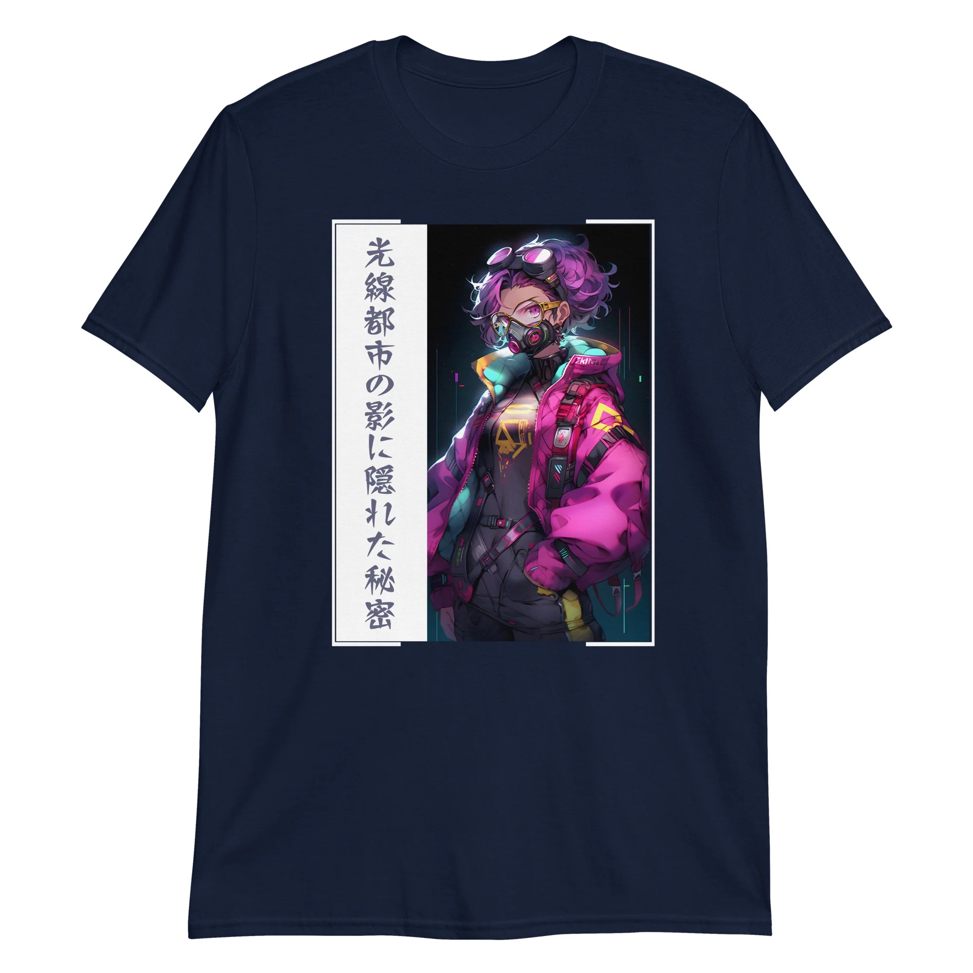 Gritty Tokyo Cyberpunk Anime Girl T-Shirt - Image 5