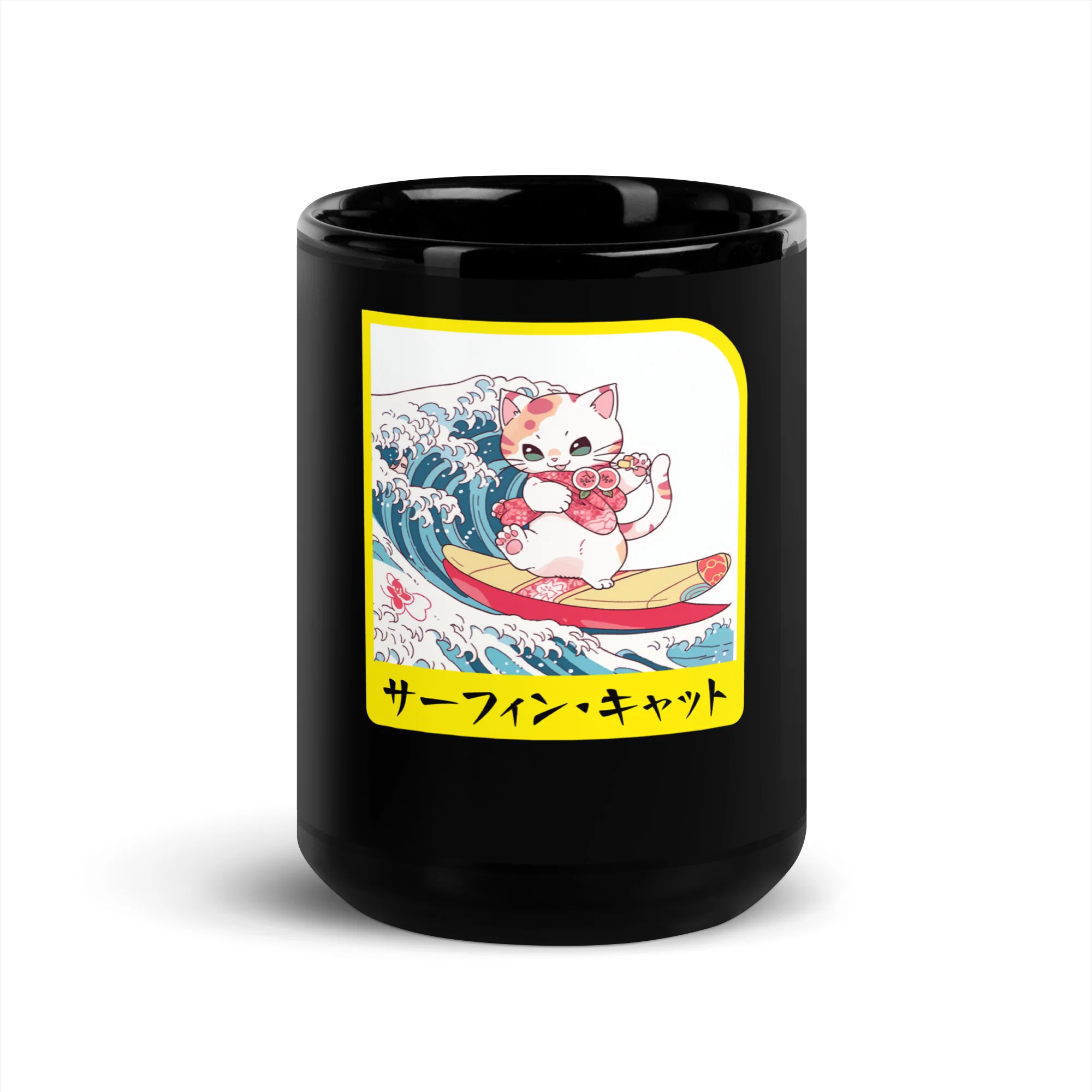 Hang Ten Kitty - Surfing Cat in Japanese - Image 5