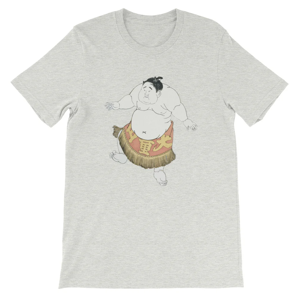 Happy Sumo Wrestler Dance Japanese Themed Ukiyoe Shirt Short-Sleeve Unisex T-Shirt - Image 8