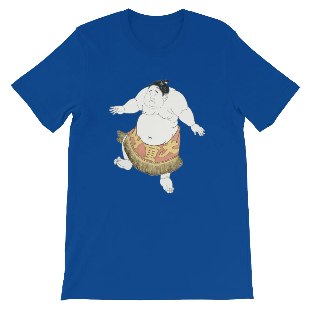 Happy Sumo Wrestler Dance Japanese Themed Ukiyoe Shirt Short-Sleeve Unisex T-Shirt - Image 9