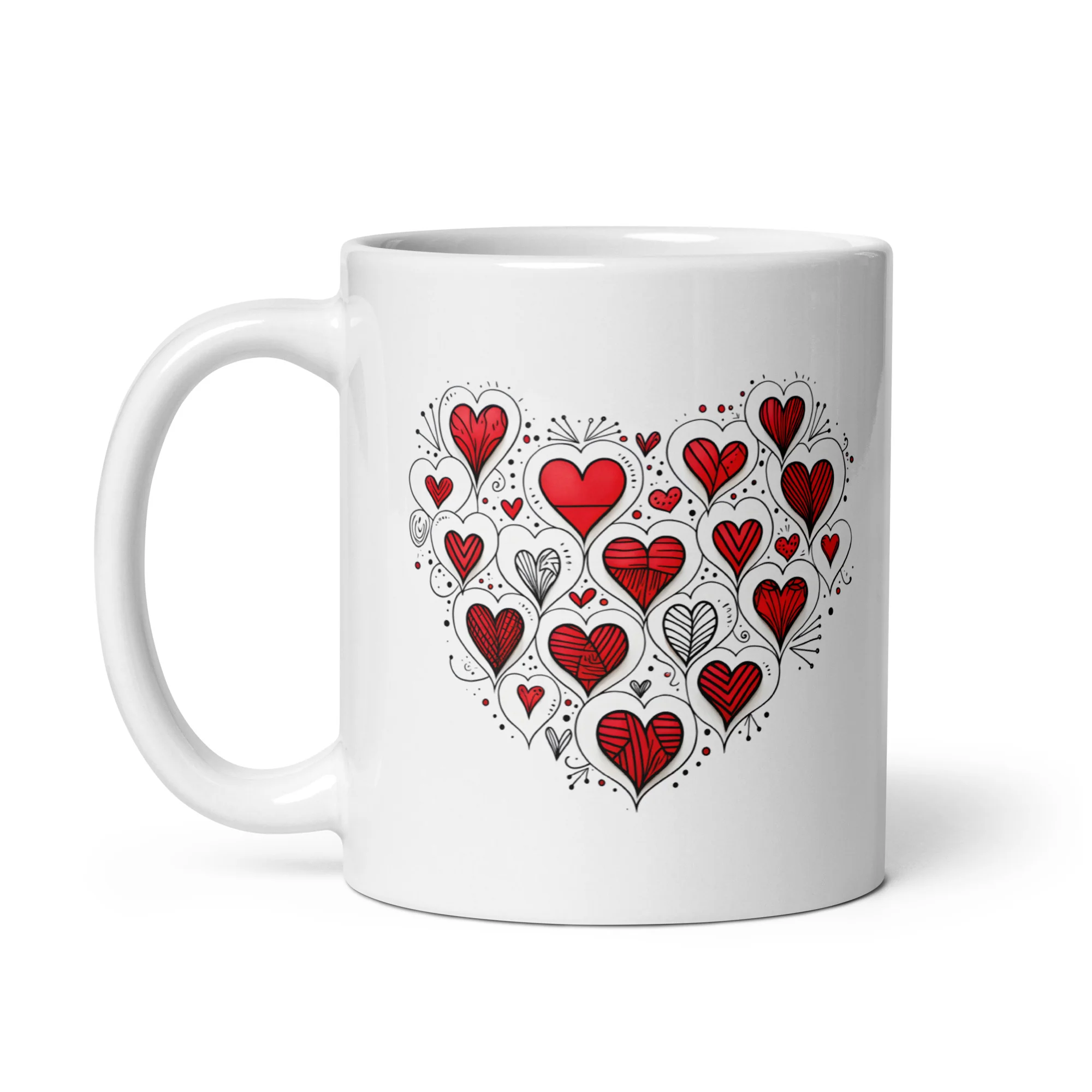 Hearts within Heart: Unfold Love White Mug - Image 2