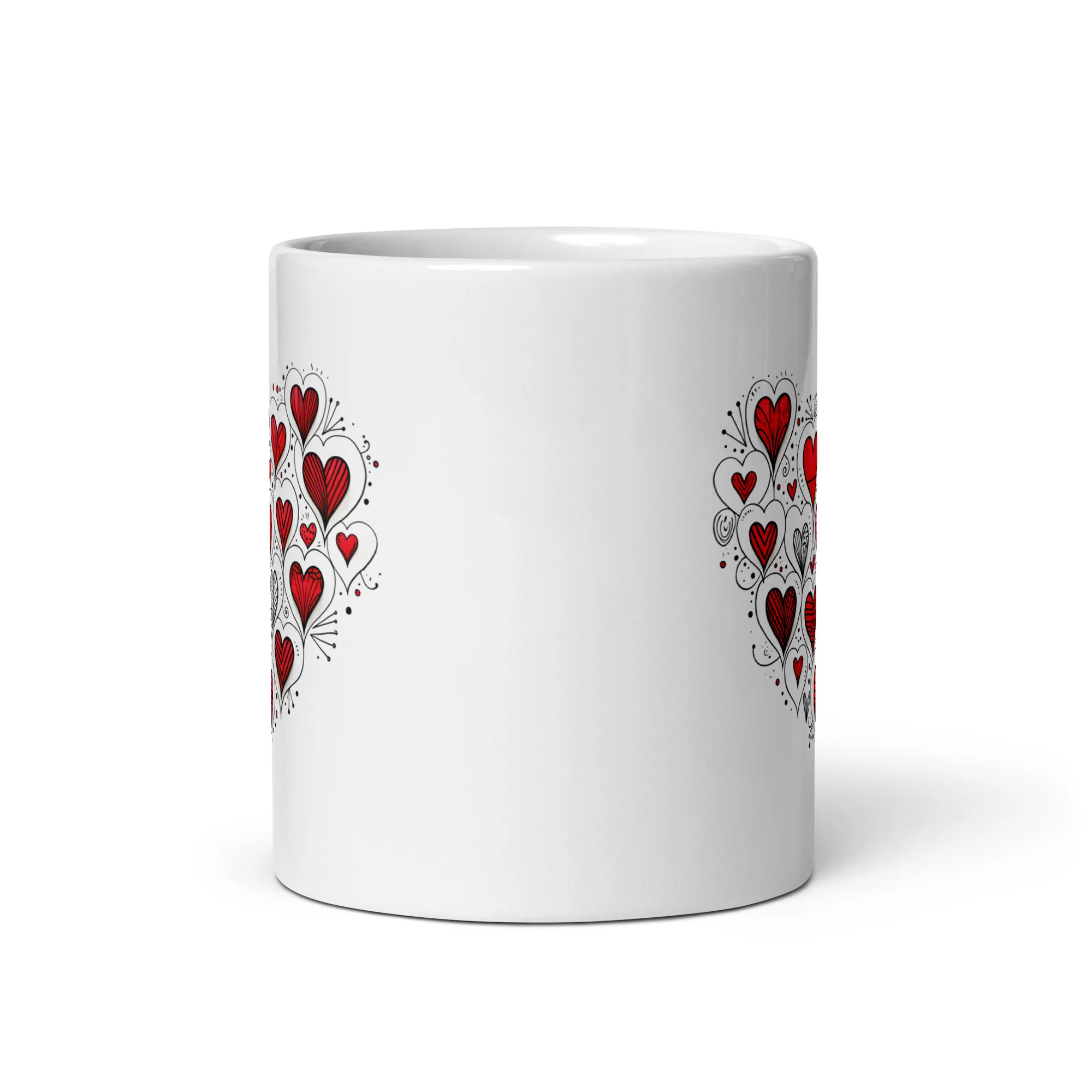 Hearts within Heart: Unfold Love White Mug - Image 3