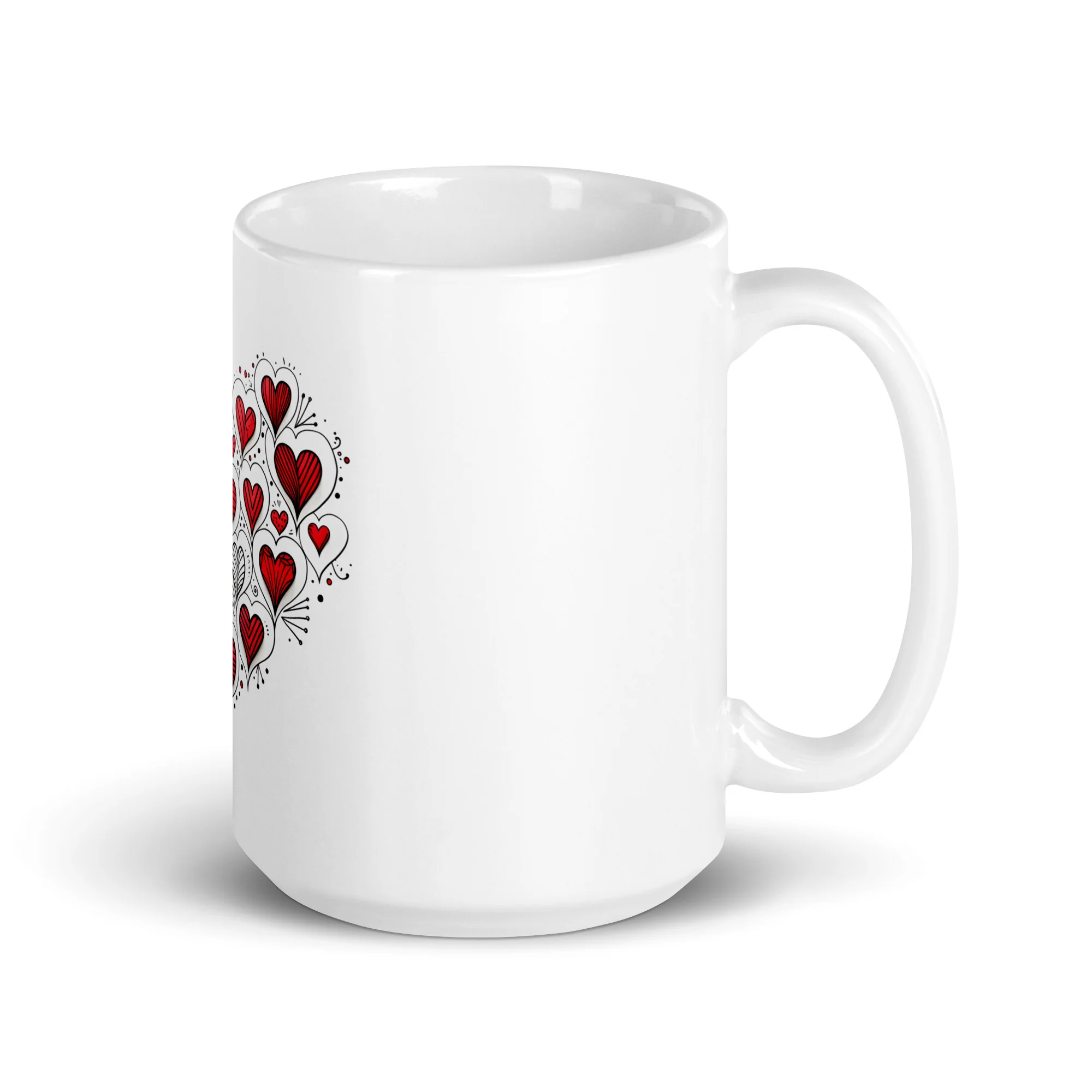 Hearts within Heart: Unfold Love White Mug - Image 4