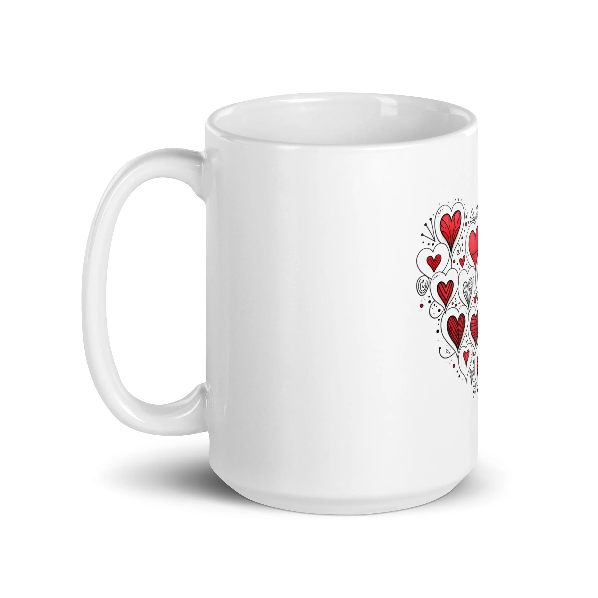Hearts within Heart: Unfold Love White Mug - Image 5