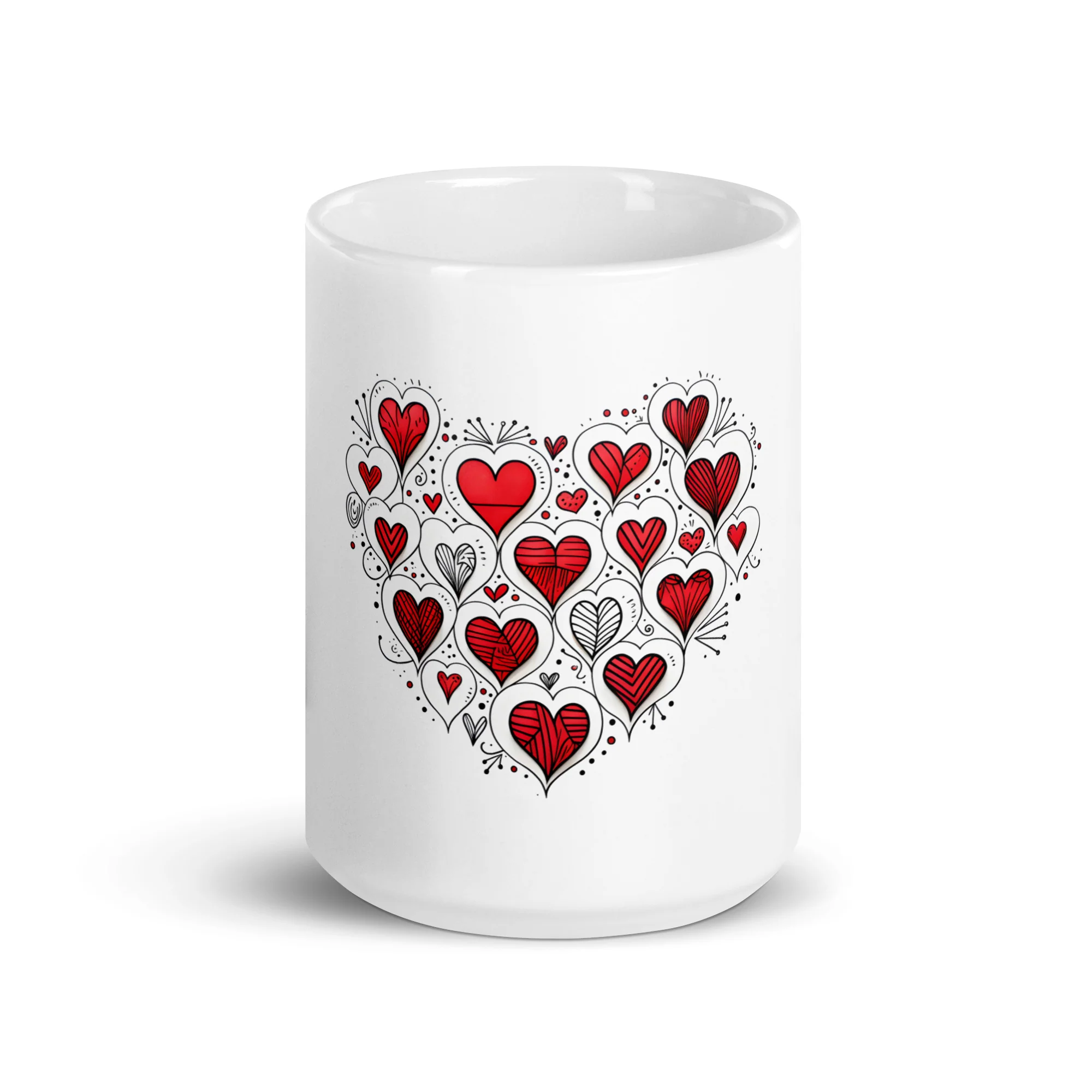 Hearts within Heart: Unfold Love White Mug - Image 6